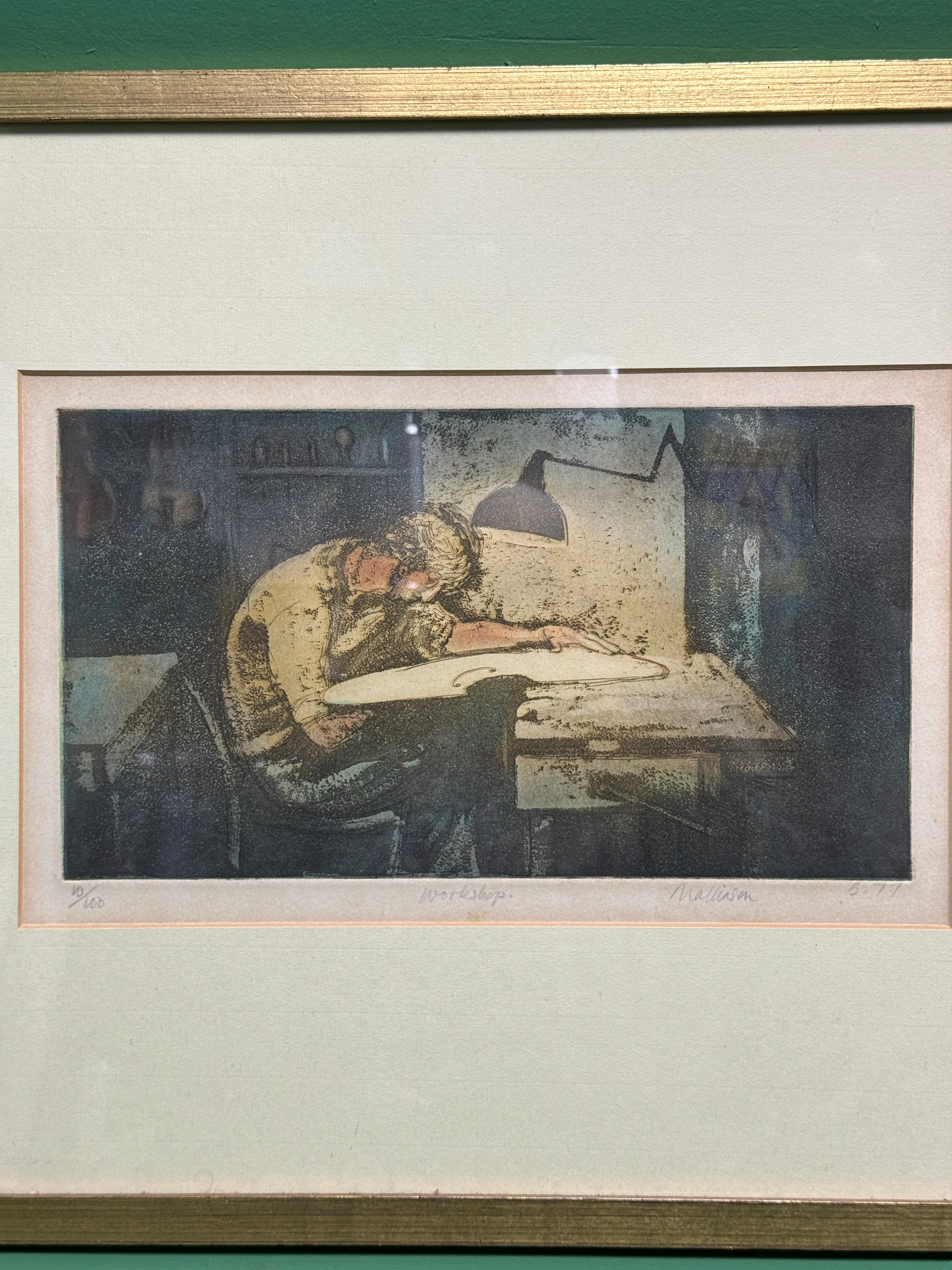 Framed Print Titled ‘ Workshop ‘ No 10 Of  100 Signed Mallinson 1977 - Image 5