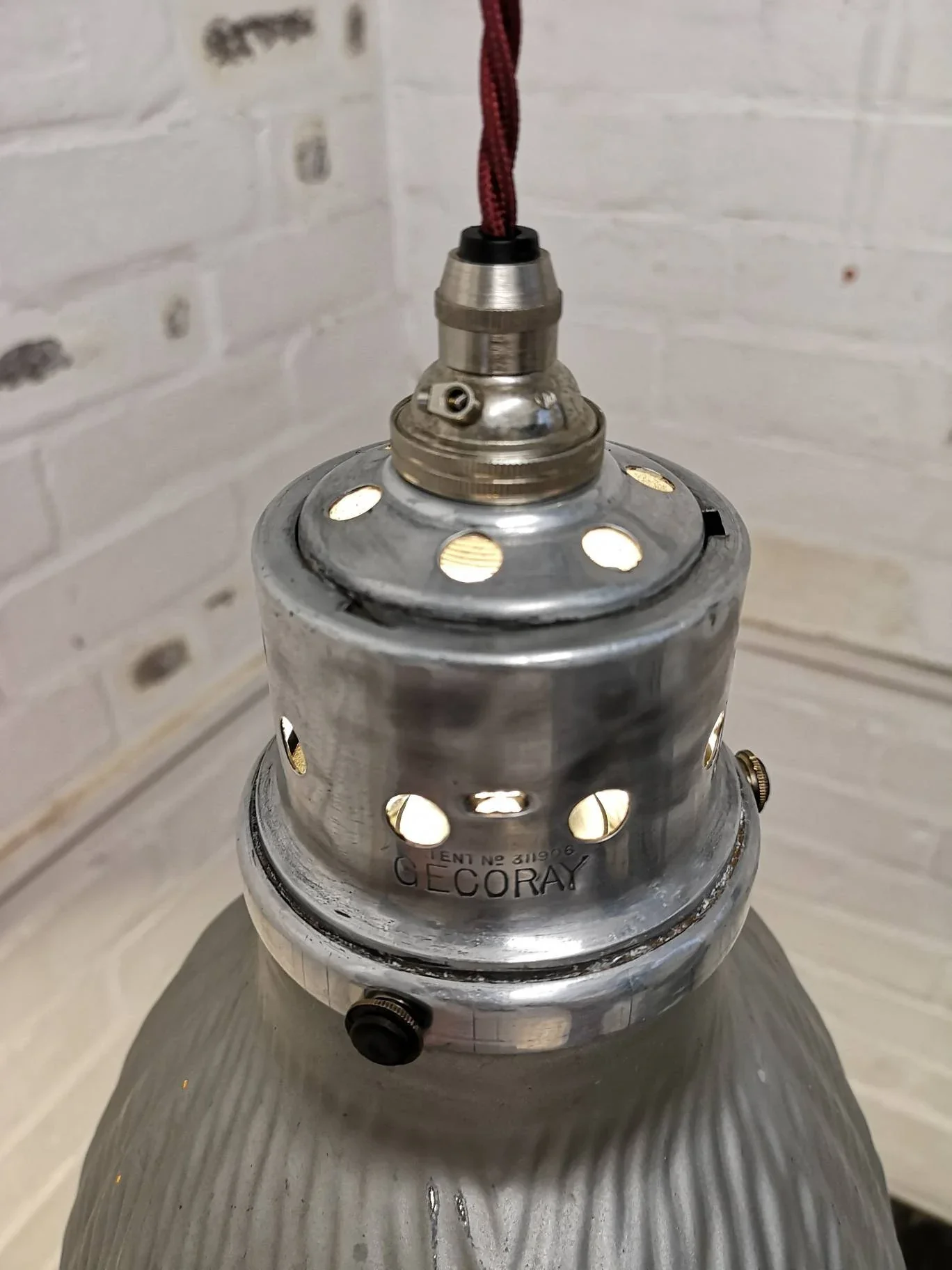 GECORAY Mercury Glass Pendant Light British 1930s - Image 3