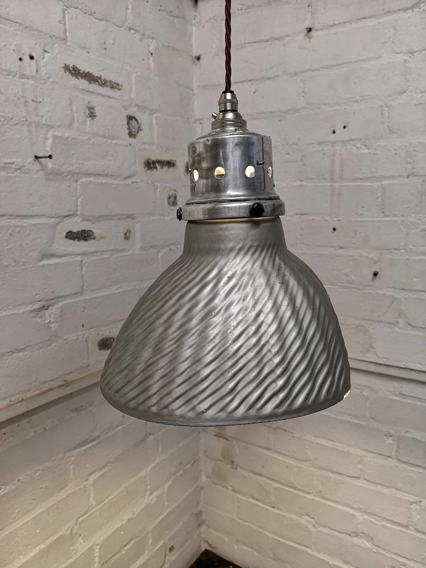GECORAY Mercury Glass Pendant Light British 1930s - Image 4