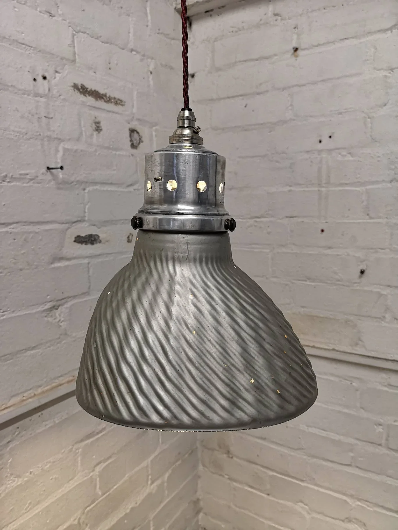 GECORAY Mercury Glass Pendant Light British 1930s - Image 5