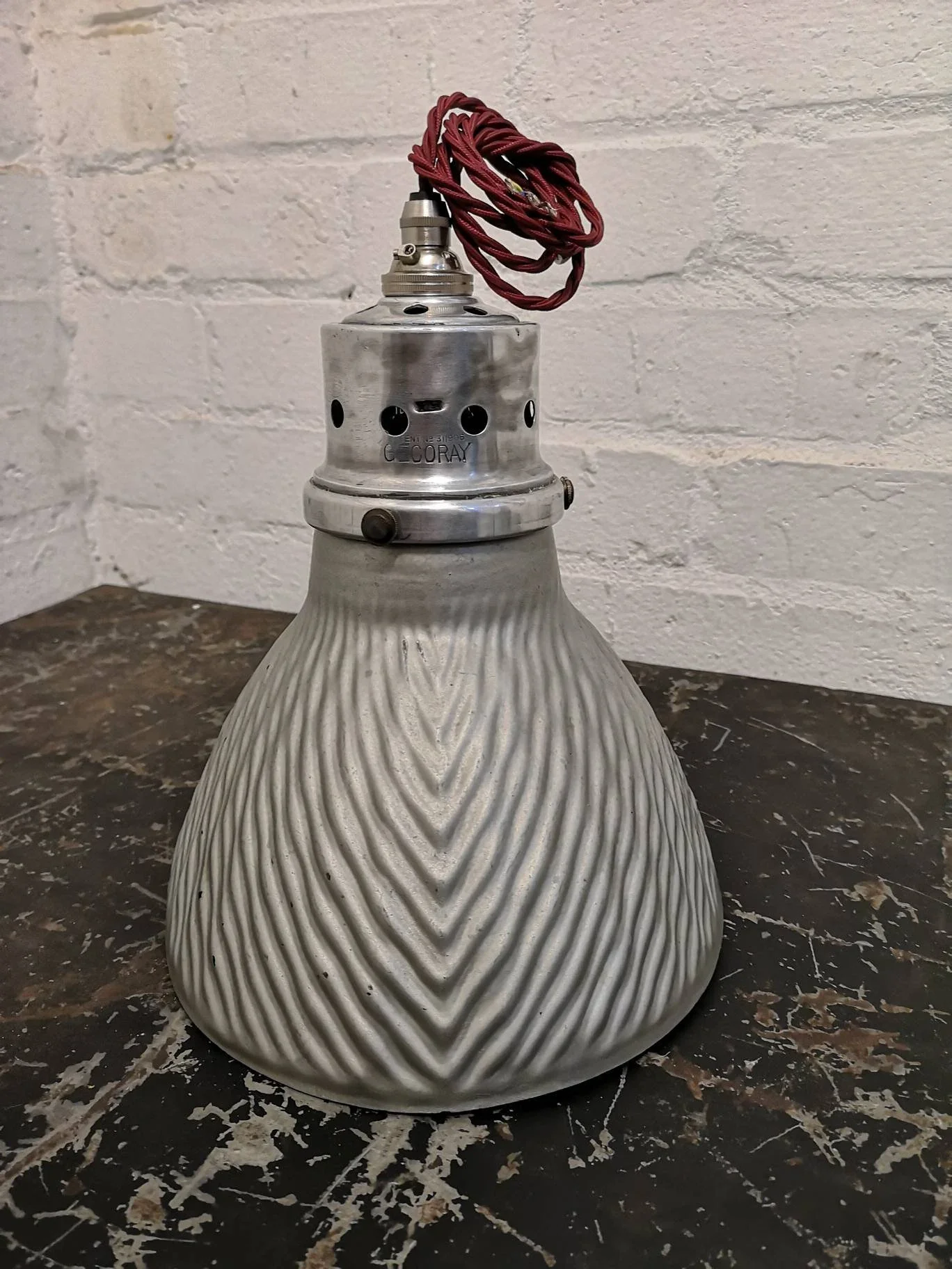 GECORAY Mercury Glass Pendant Light British 1930s - Image 7