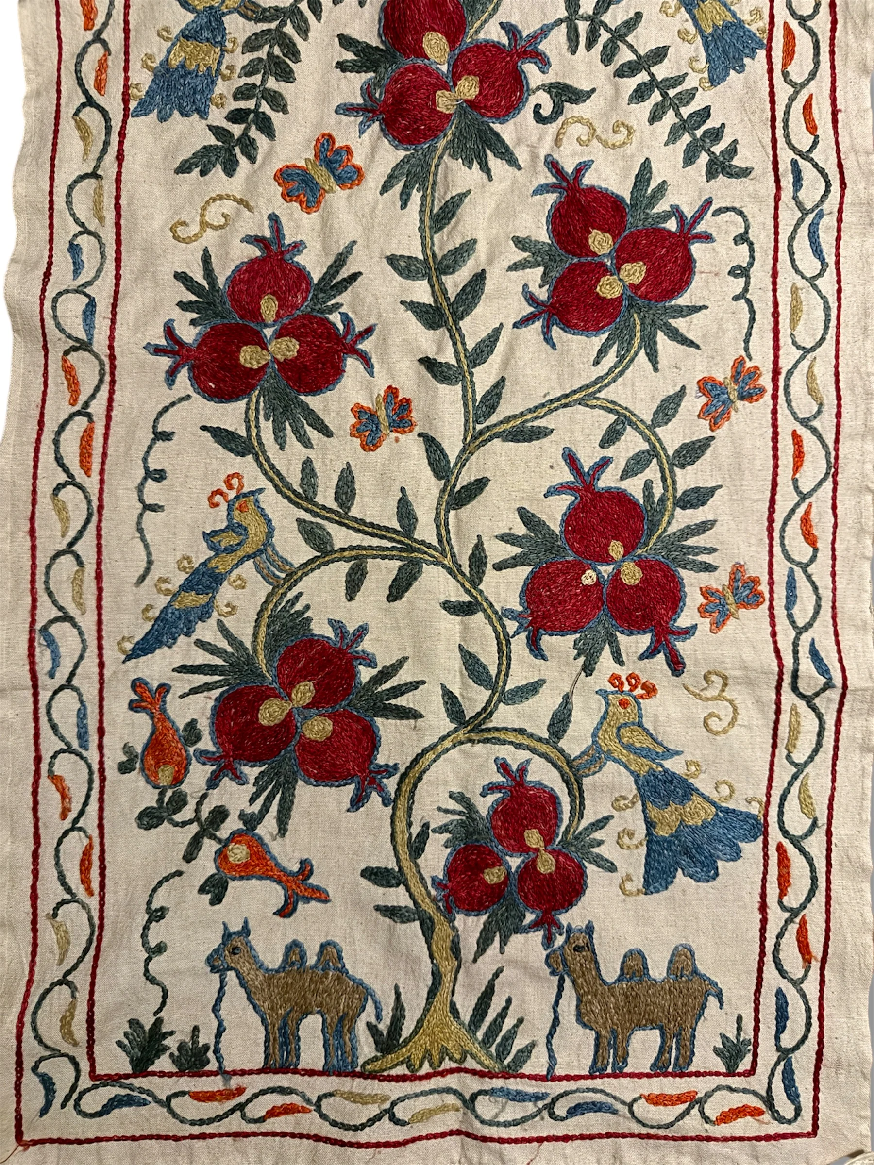 Hand Made Silk On Cotton Uzbek Bukhara Suzani. - Image 4
