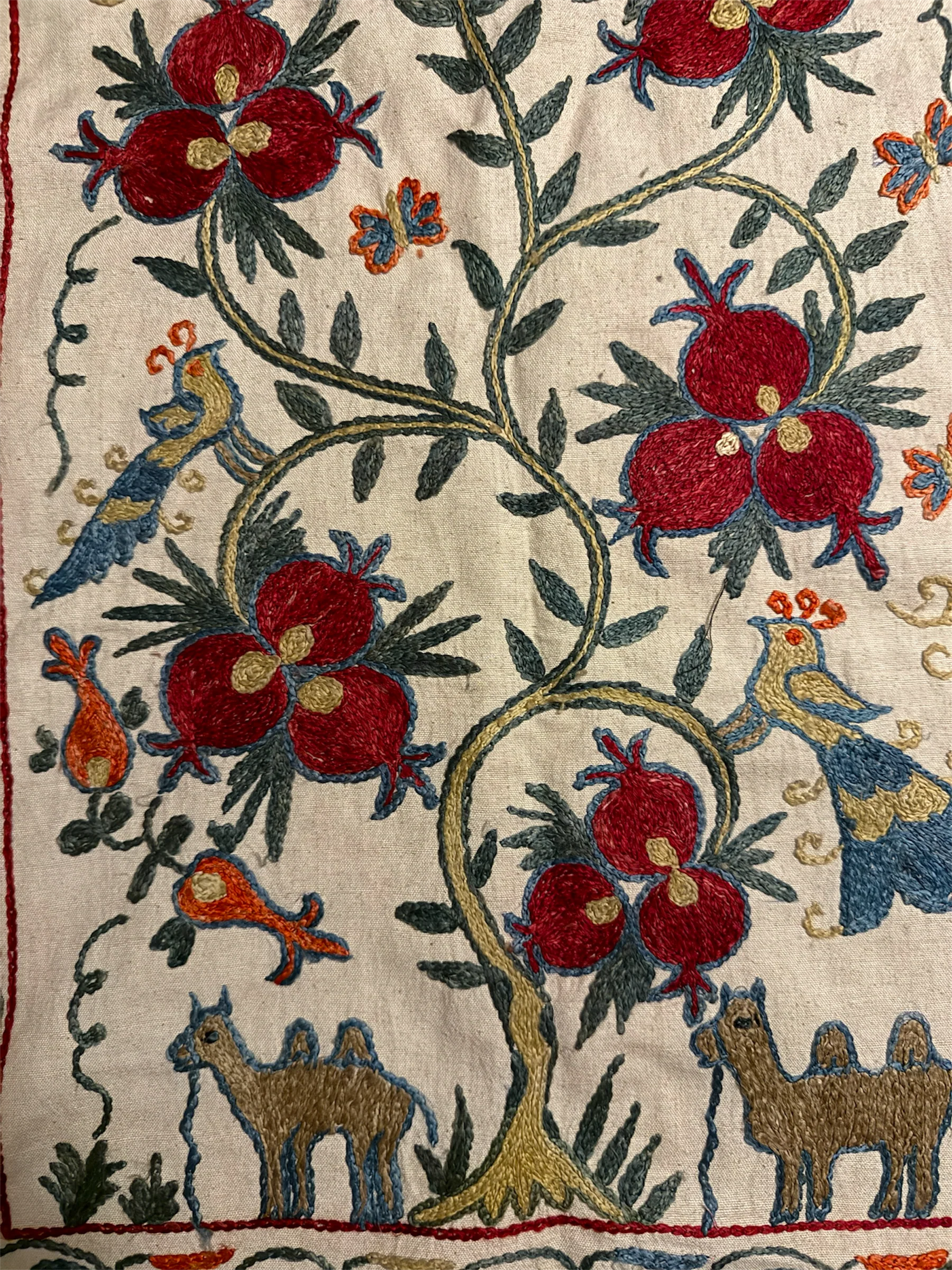 Hand Made Silk On Cotton Uzbek Bukhara Suzani. - Image 5