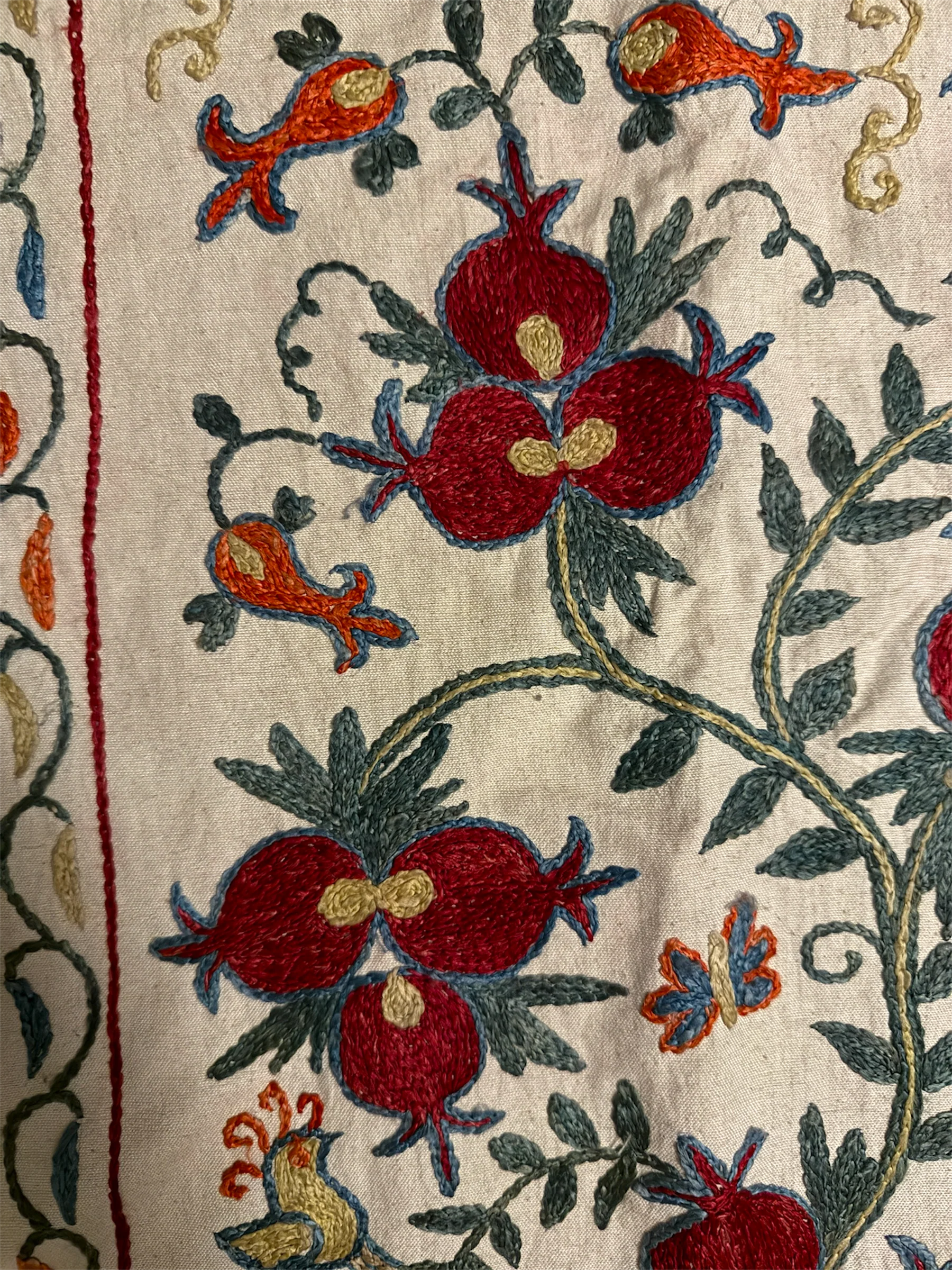 Hand Made Silk On Cotton Uzbek Bukhara Suzani. - Image 6