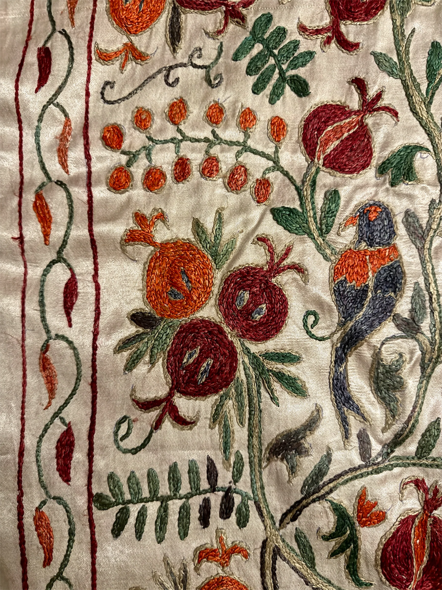 Hand Made Silk On Silk Uzbek Bukhara Suzani. - Image 5