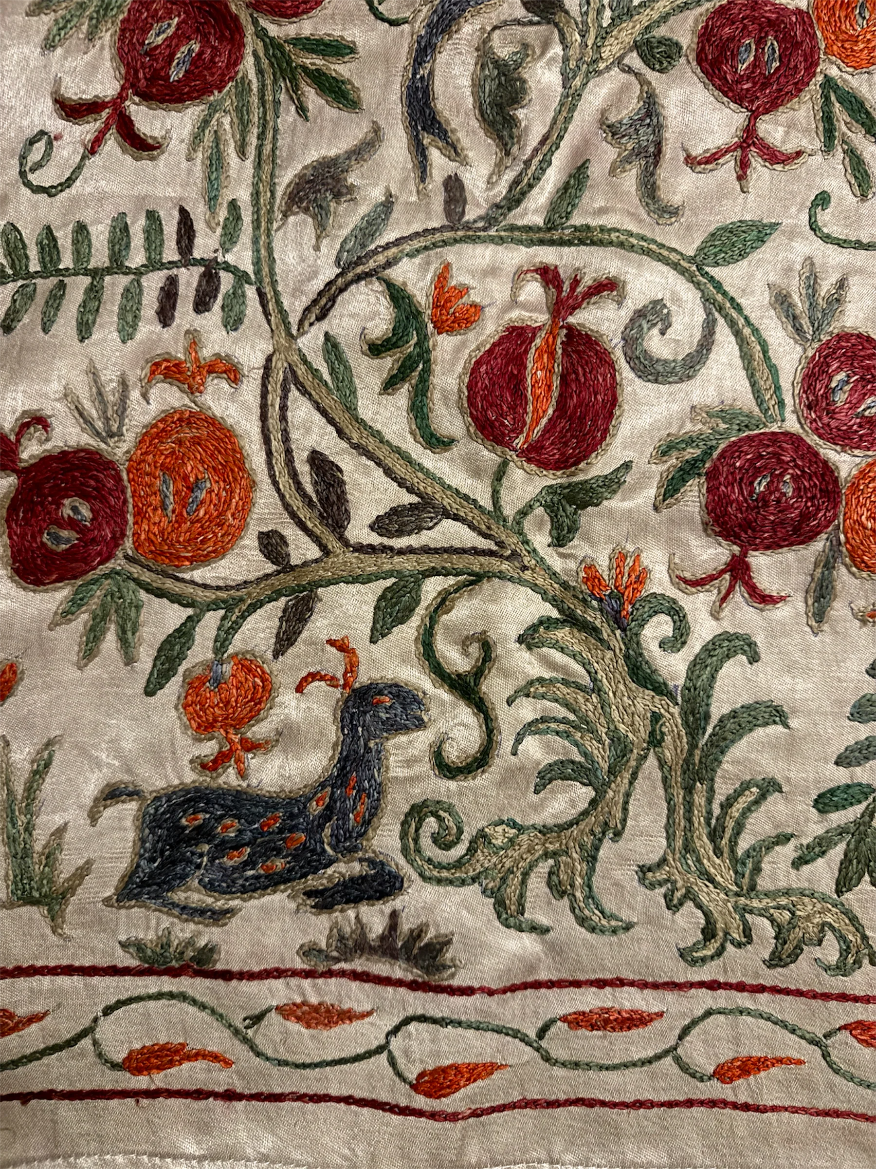 Hand Made Silk On Silk Uzbek Bukhara Suzani. - Image 6