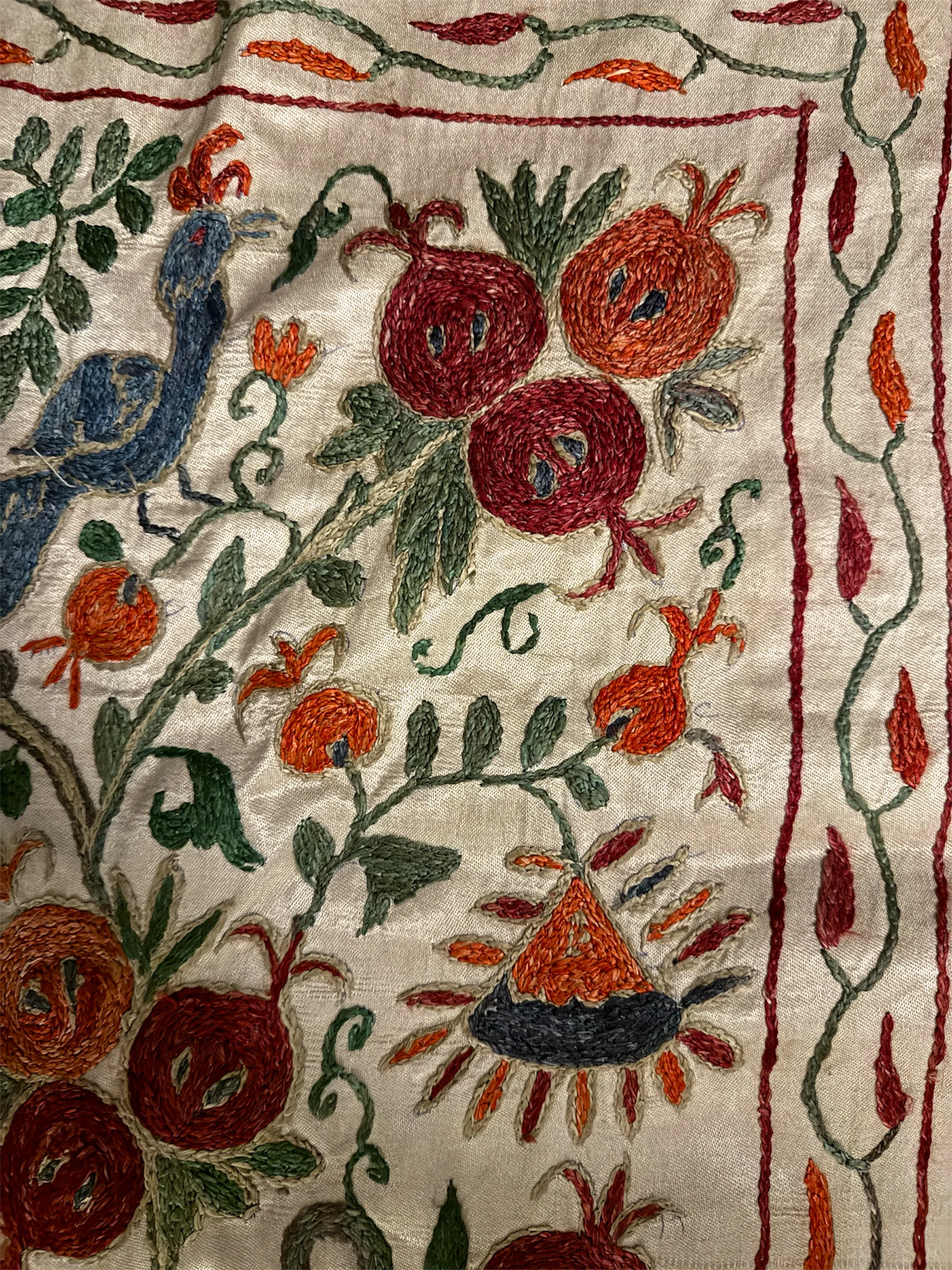 Hand Made Silk On Silk Uzbek Bukhara Suzani. - Image 7