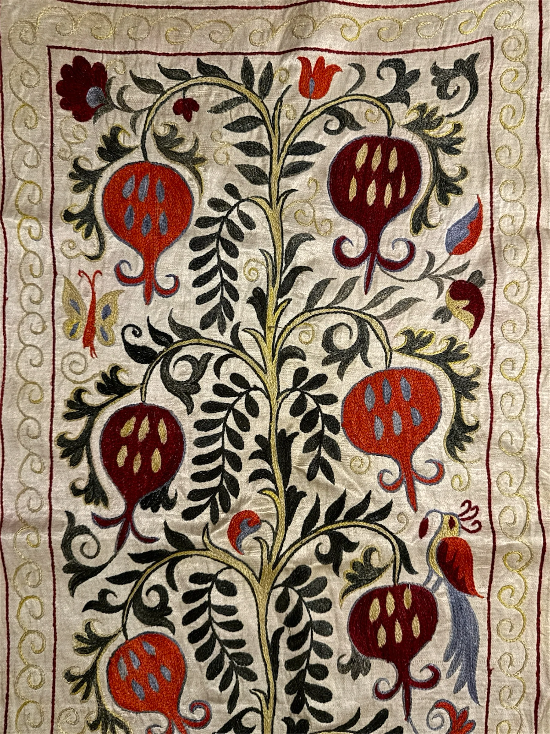Hand Made Silk On Silk Uzbek Bukhara Suzani. - Image 3