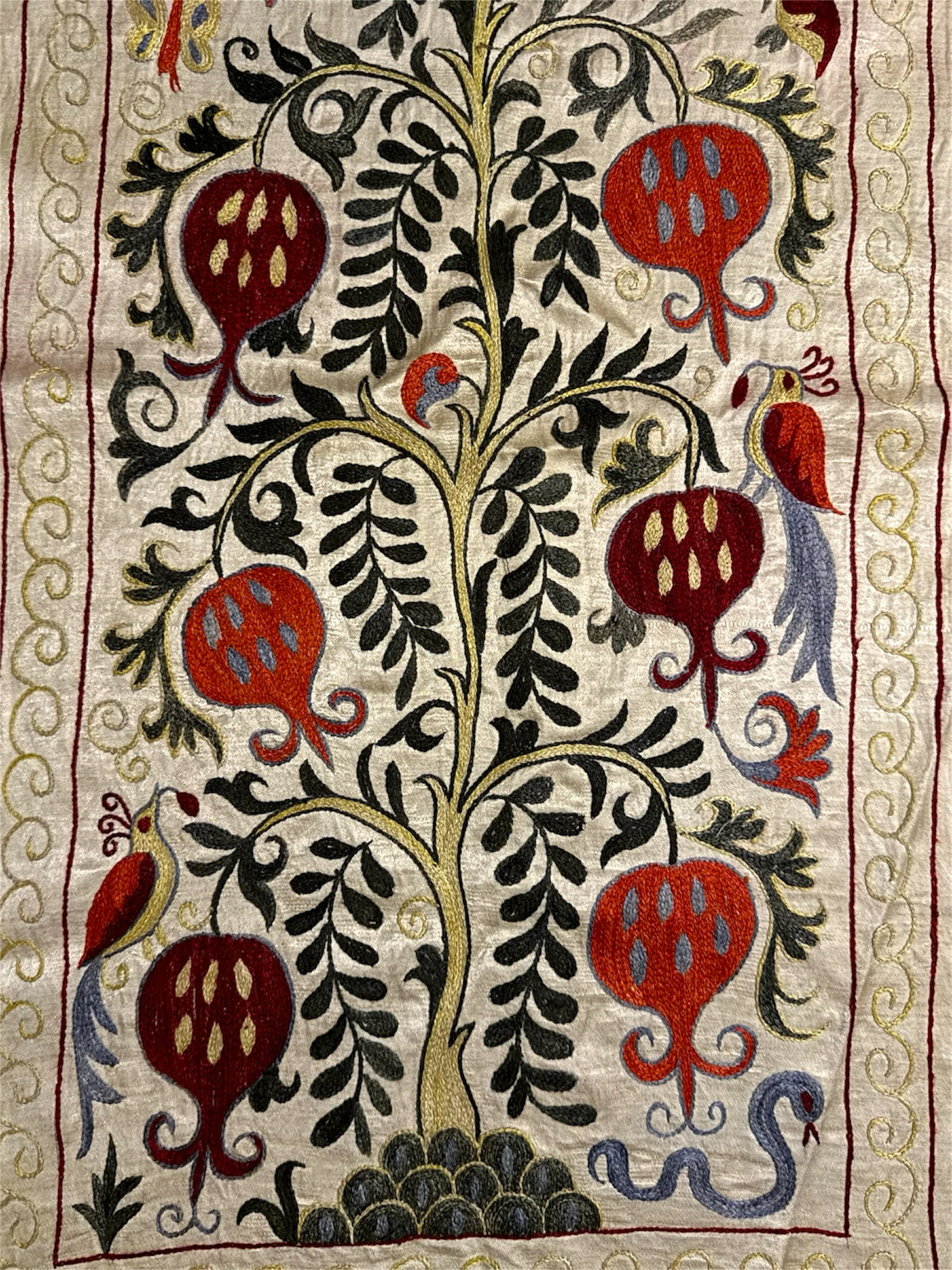 Hand Made Silk On Silk Uzbek Bukhara Suzani. - Image 4