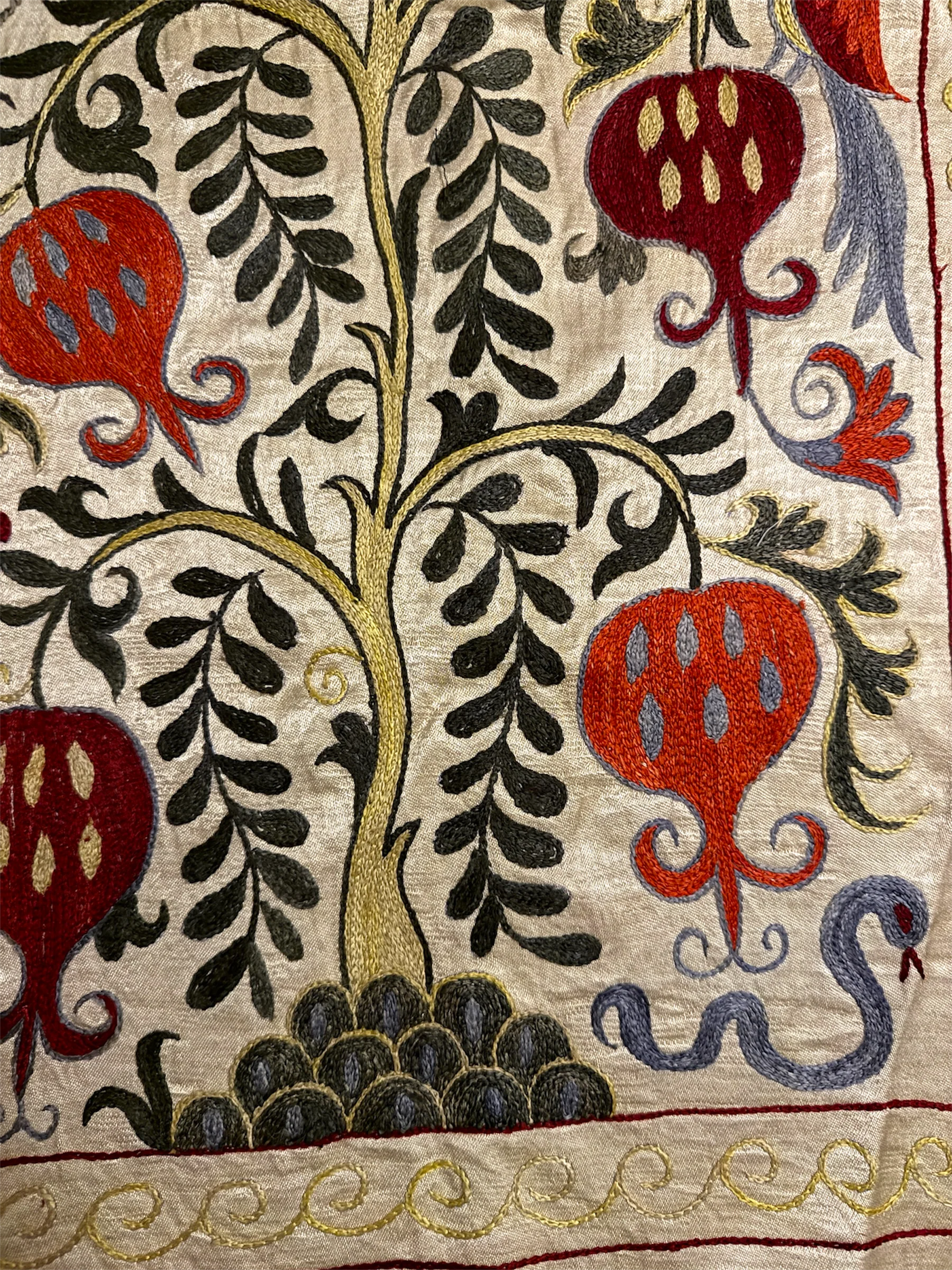 Hand Made Silk On Silk Uzbek Bukhara Suzani. - Image 5