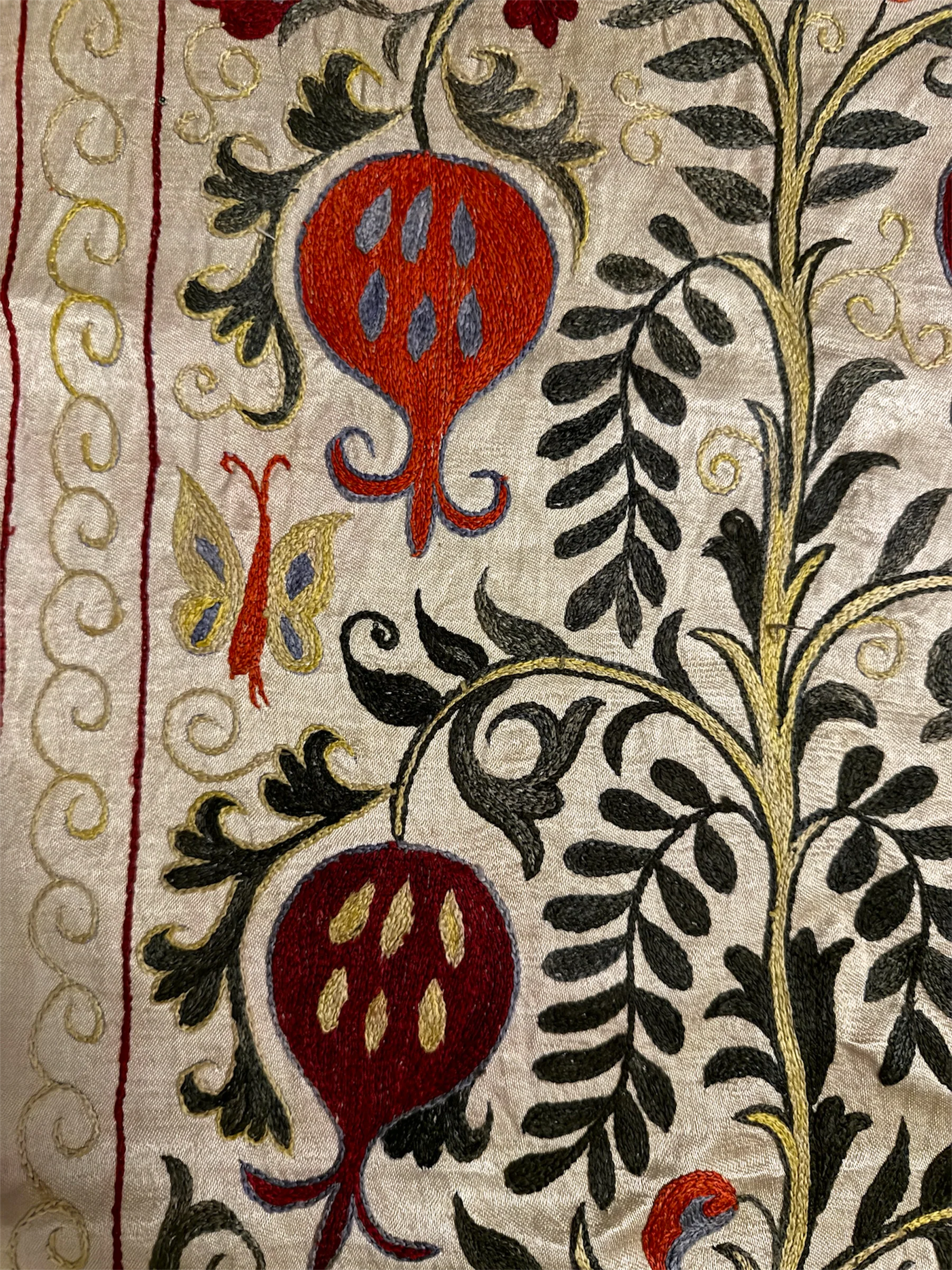 Hand Made Silk On Silk Uzbek Bukhara Suzani. - Image 6