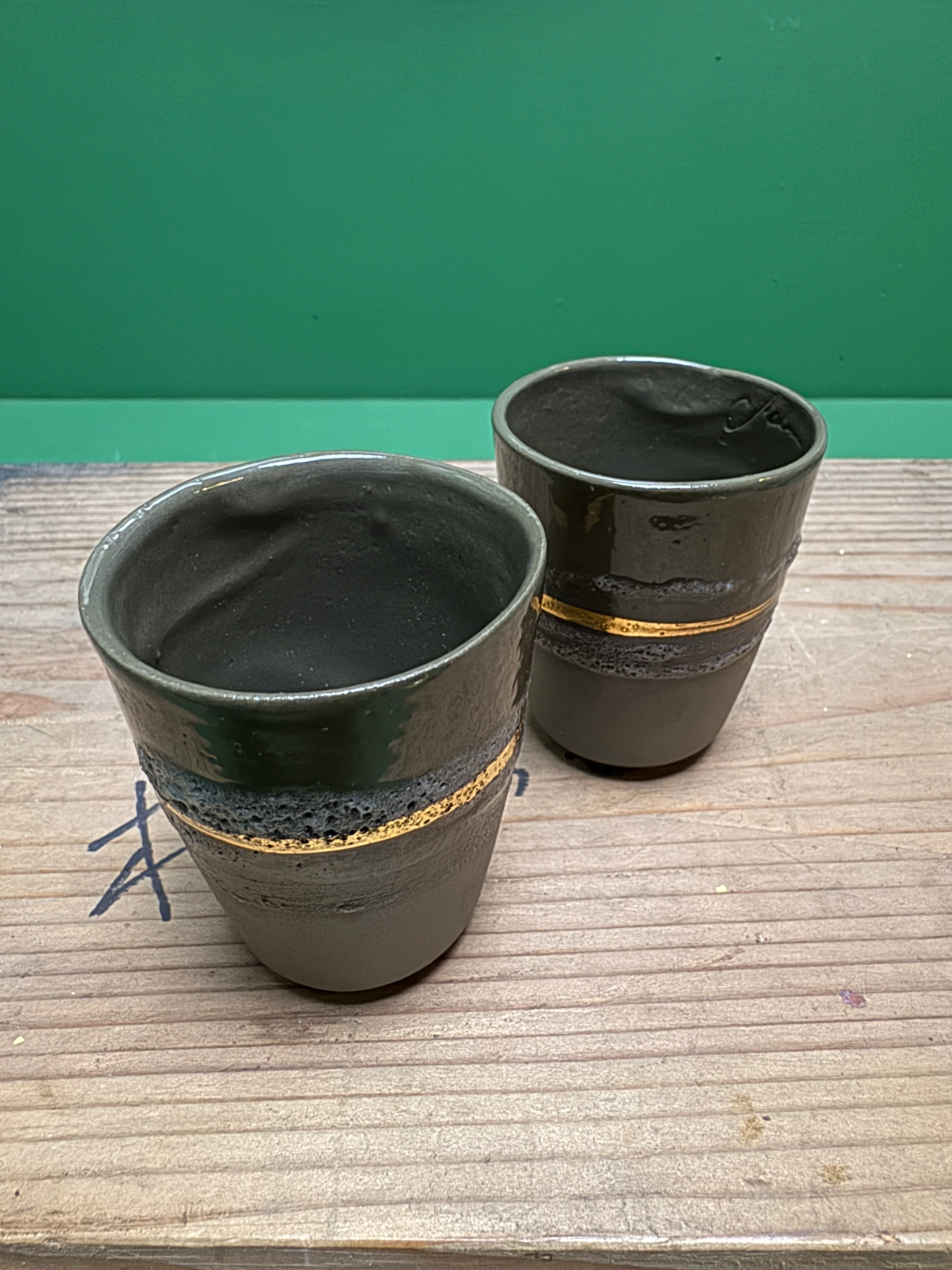 Hand Made Turkish Coffee / Espresso Cups By Renowned Design Ceramicist Saliha Kartal - Image 5