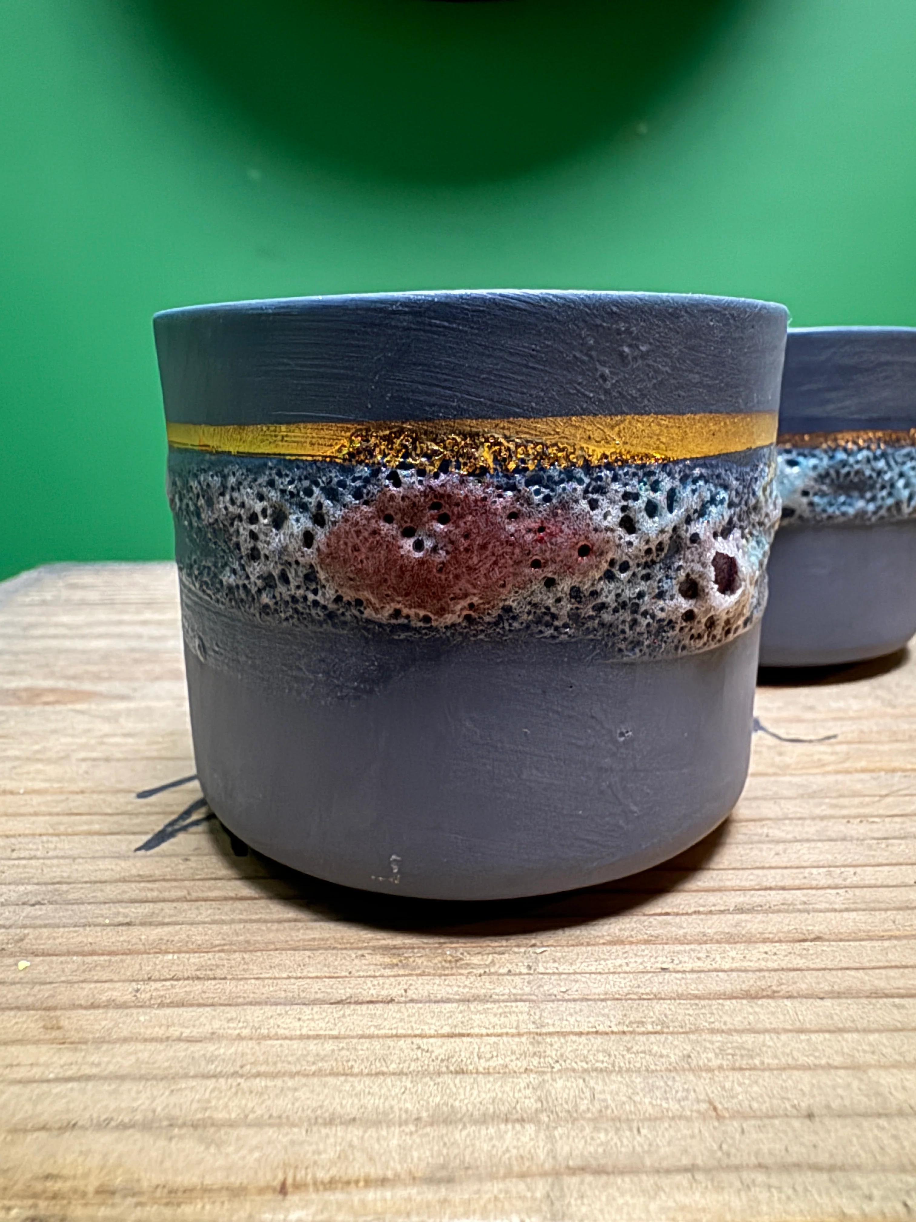 Hand Made Turkish Coffee / Espresso Cups By Renowned Design Ceramicist Saliha Kartal - Image 3