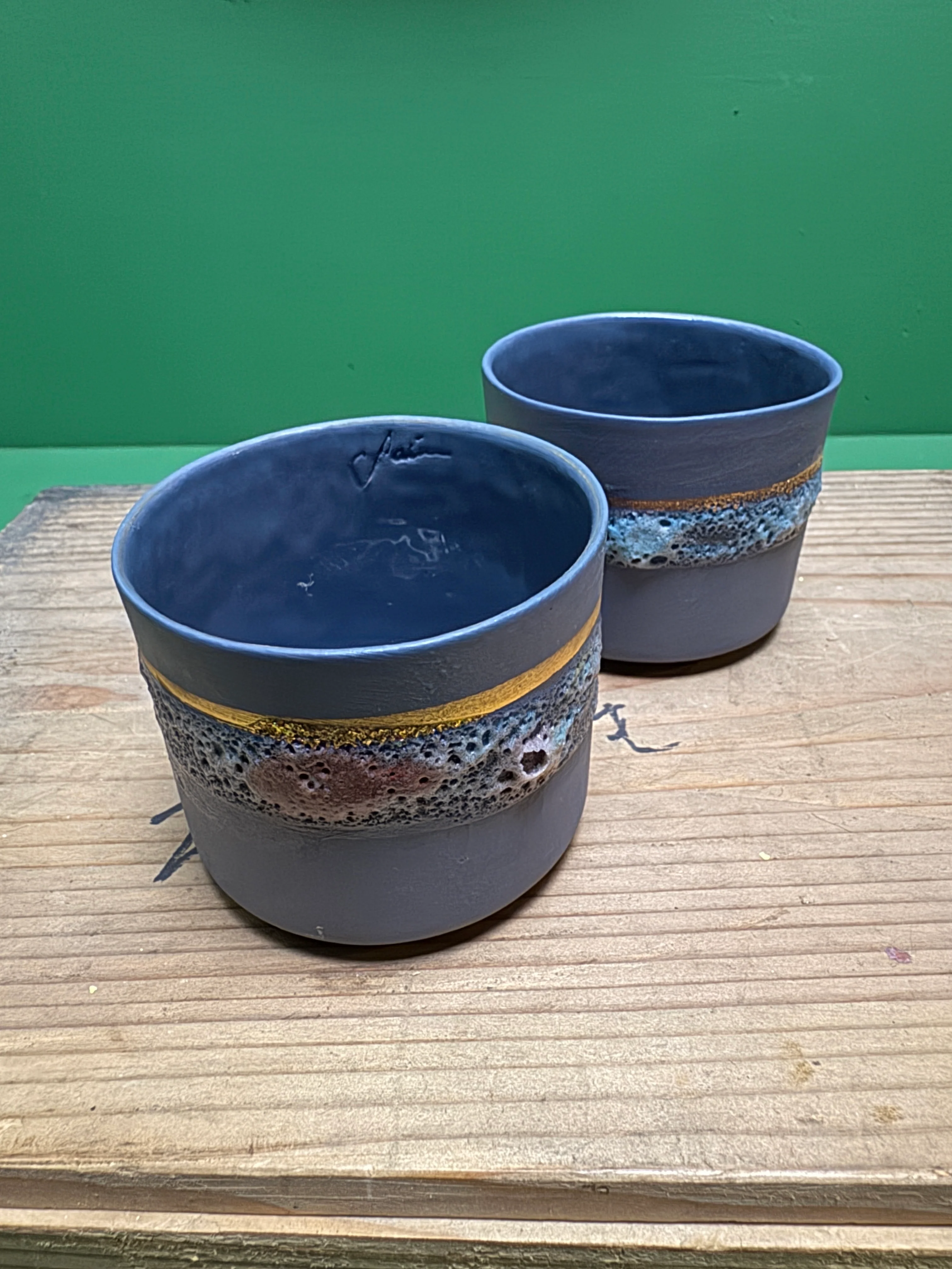 Hand Made Turkish Coffee / Espresso Cups By Renowned Design Ceramicist Saliha Kartal - Image 5