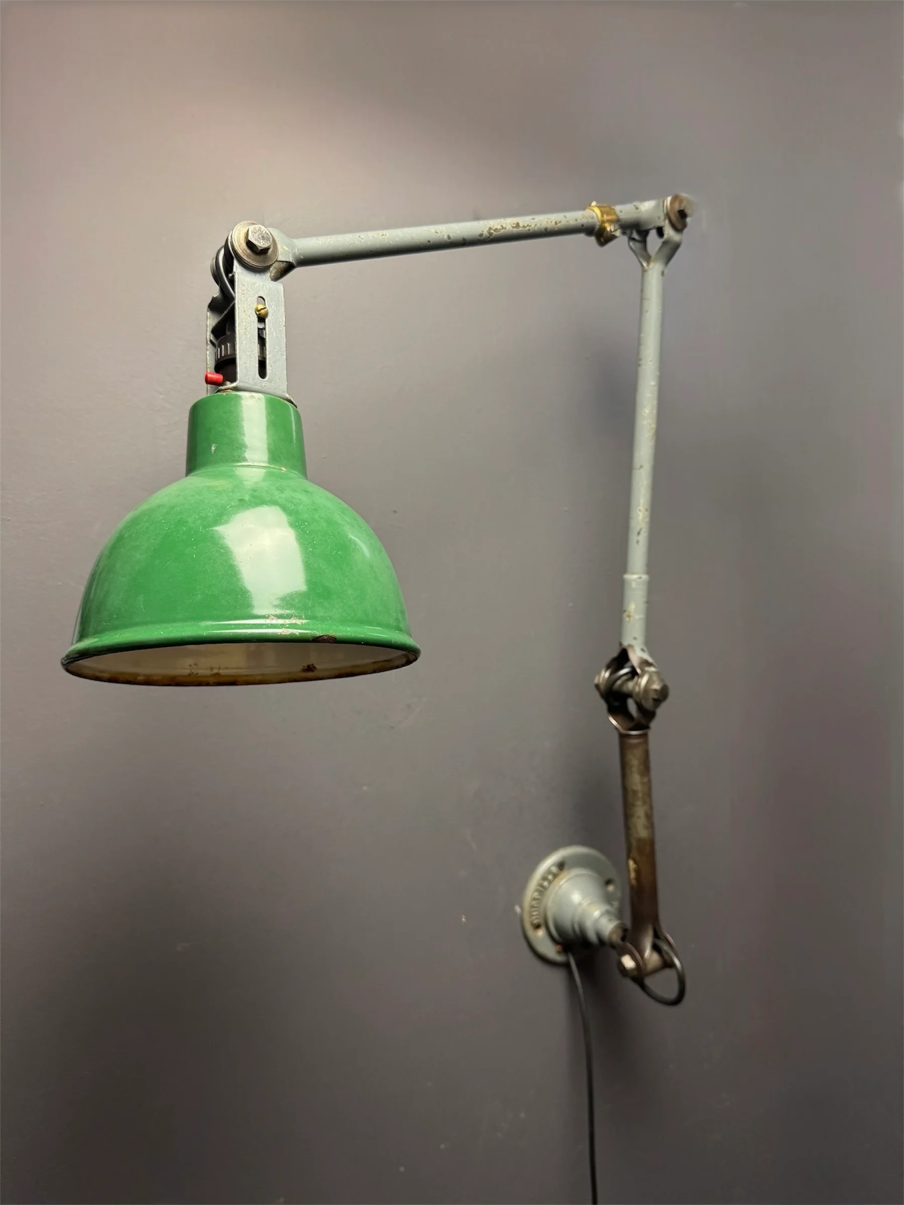 Large 1930s Industrial Wall Lamp By John Dugdill & Co
