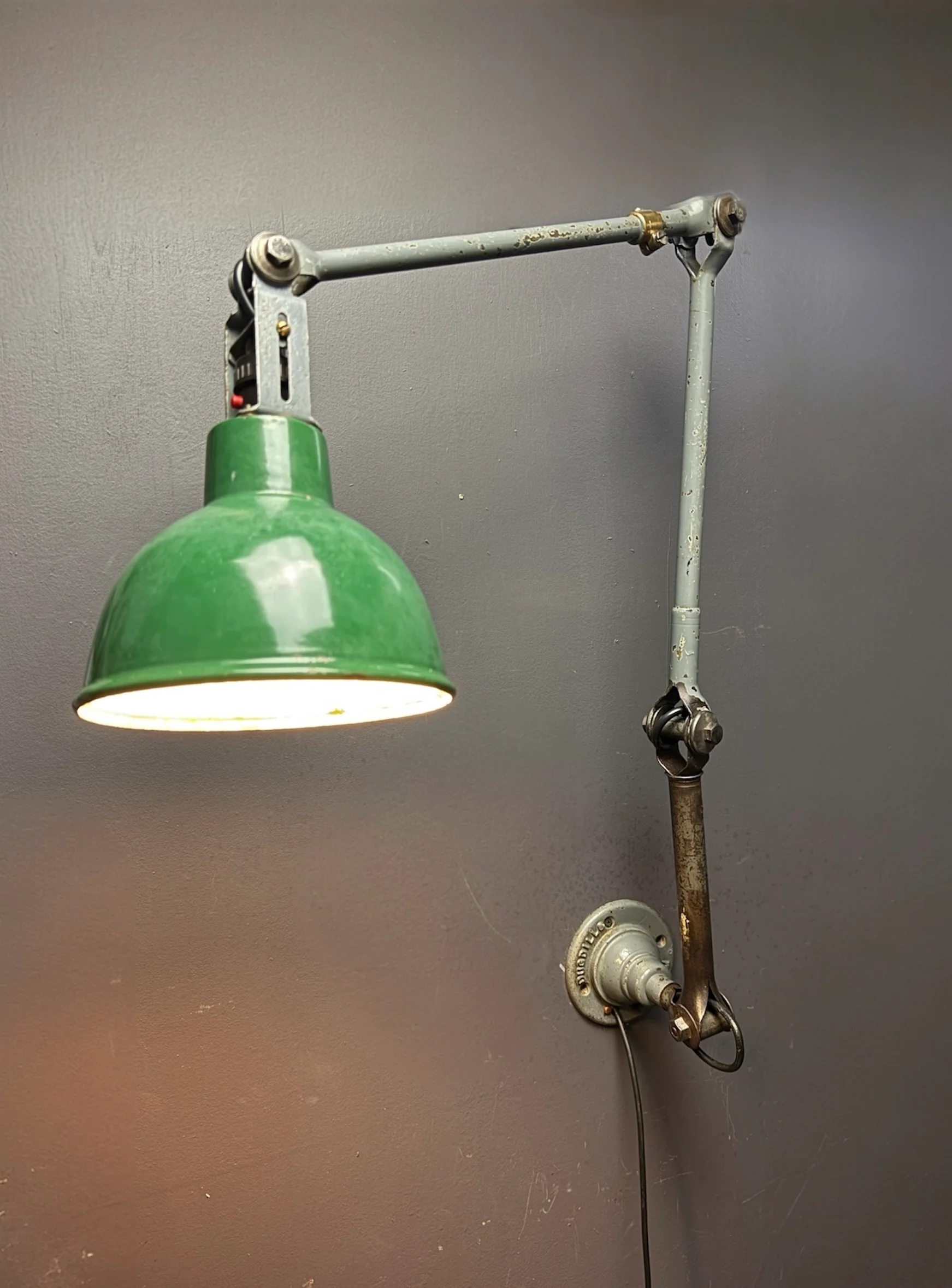 Large 1930s Industrial Wall Lamp By John Dugdill & Co - Image 2