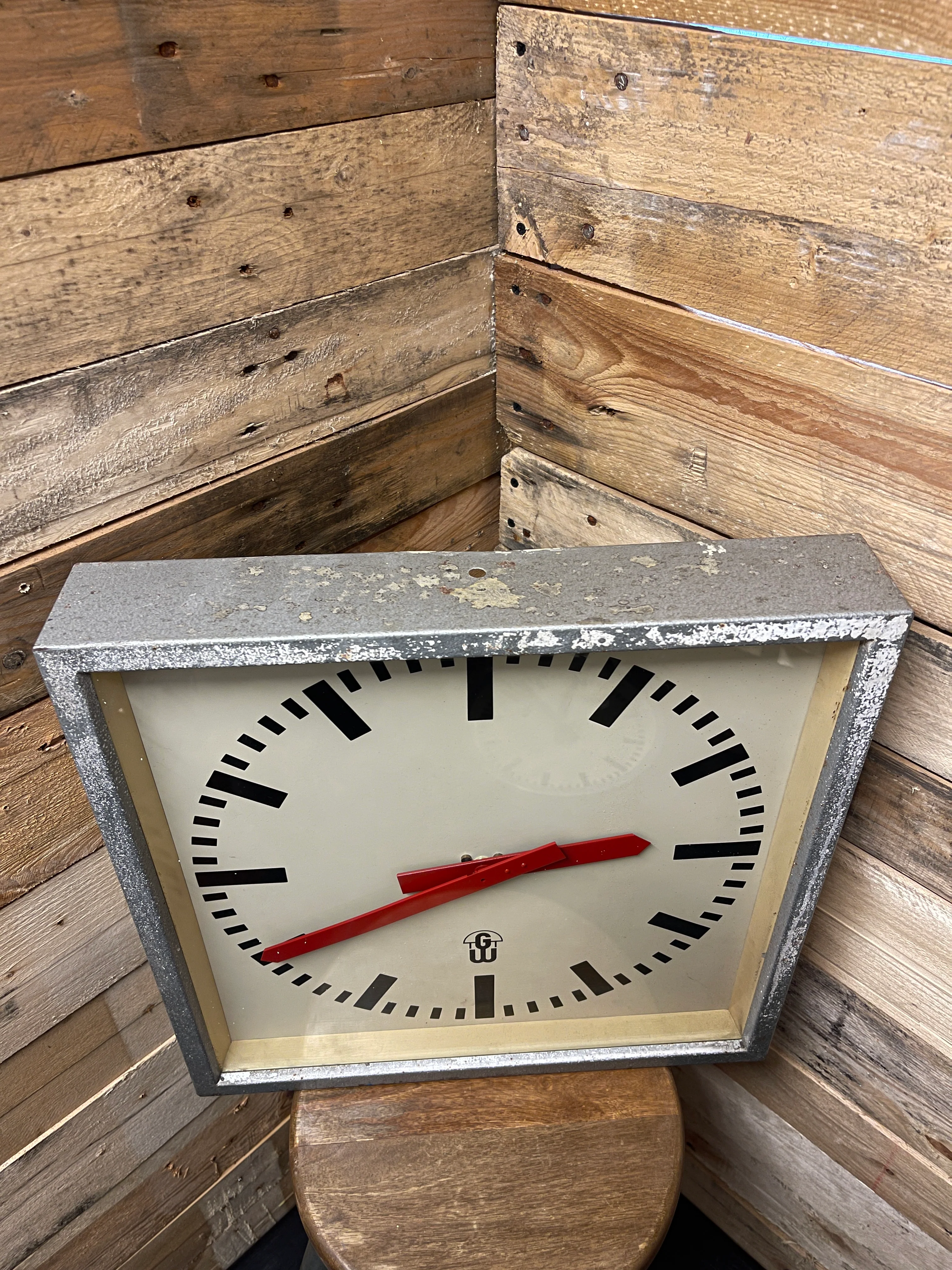 Large 1960's East German Industrial Factory Clocks By GW Geratewerk Liepzig - Image 2