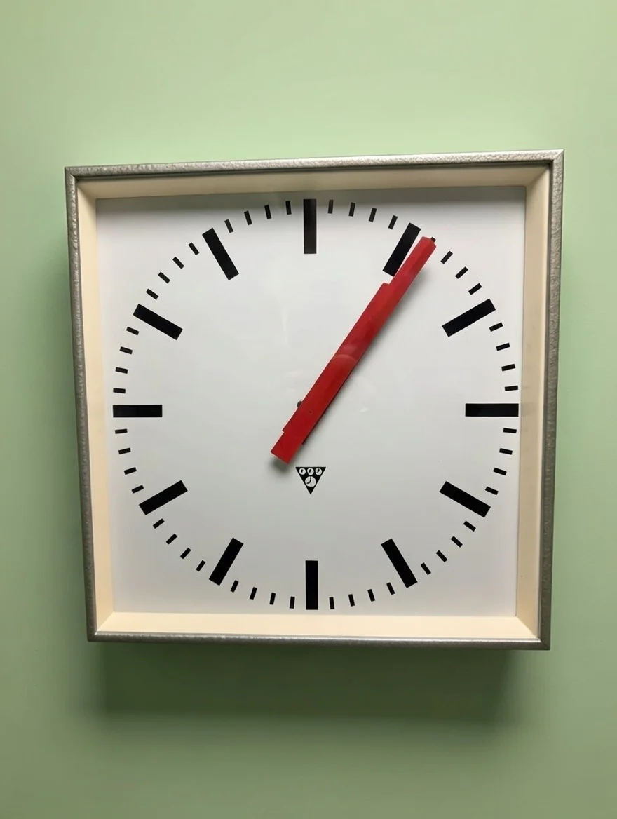 Large Czech Industrial 1970s Square Factory Clocks By Pragotron - Image 2