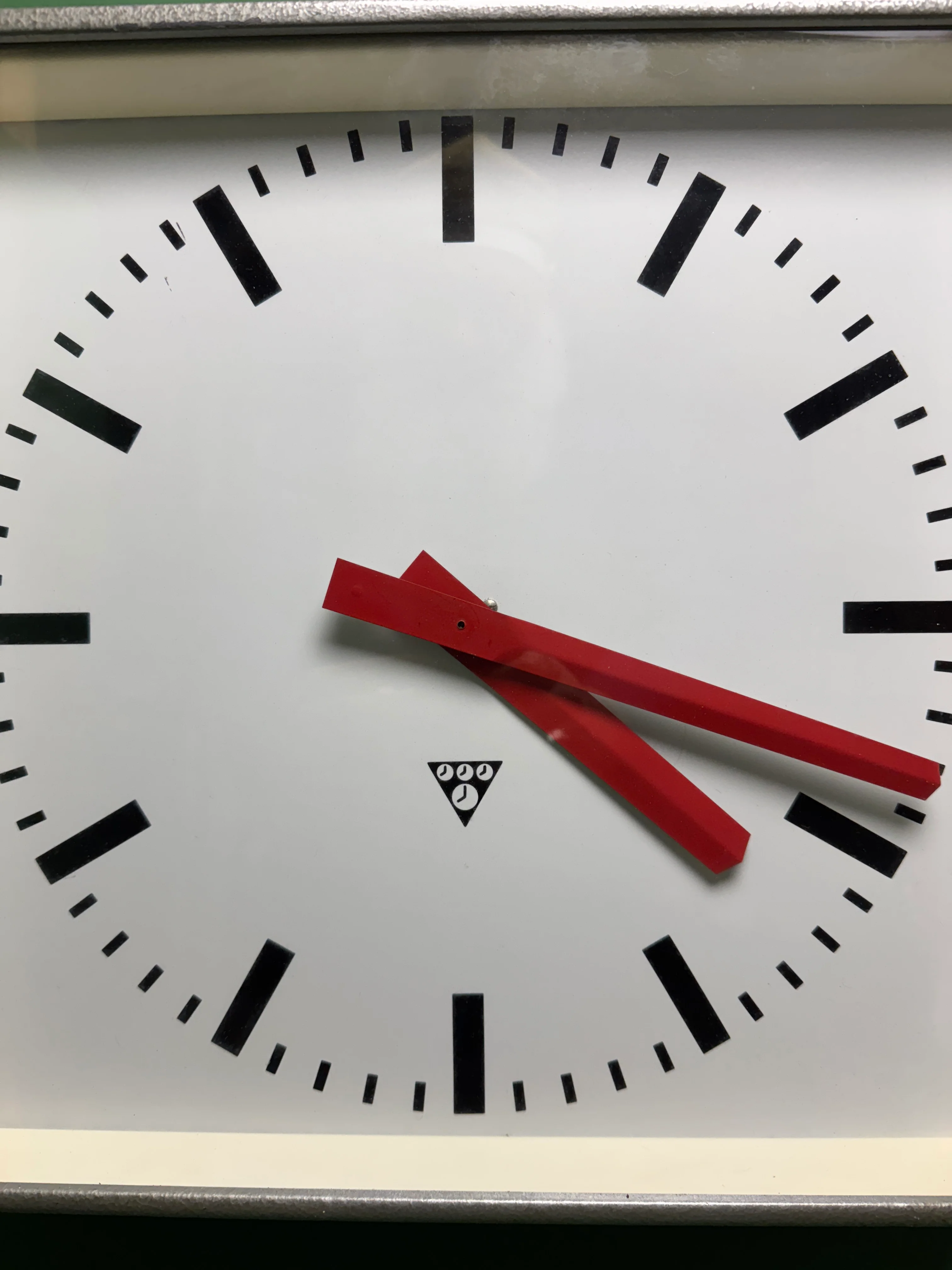 Large Czech Industrial 1970s Square Factory Clocks By Pragotron - Image 3