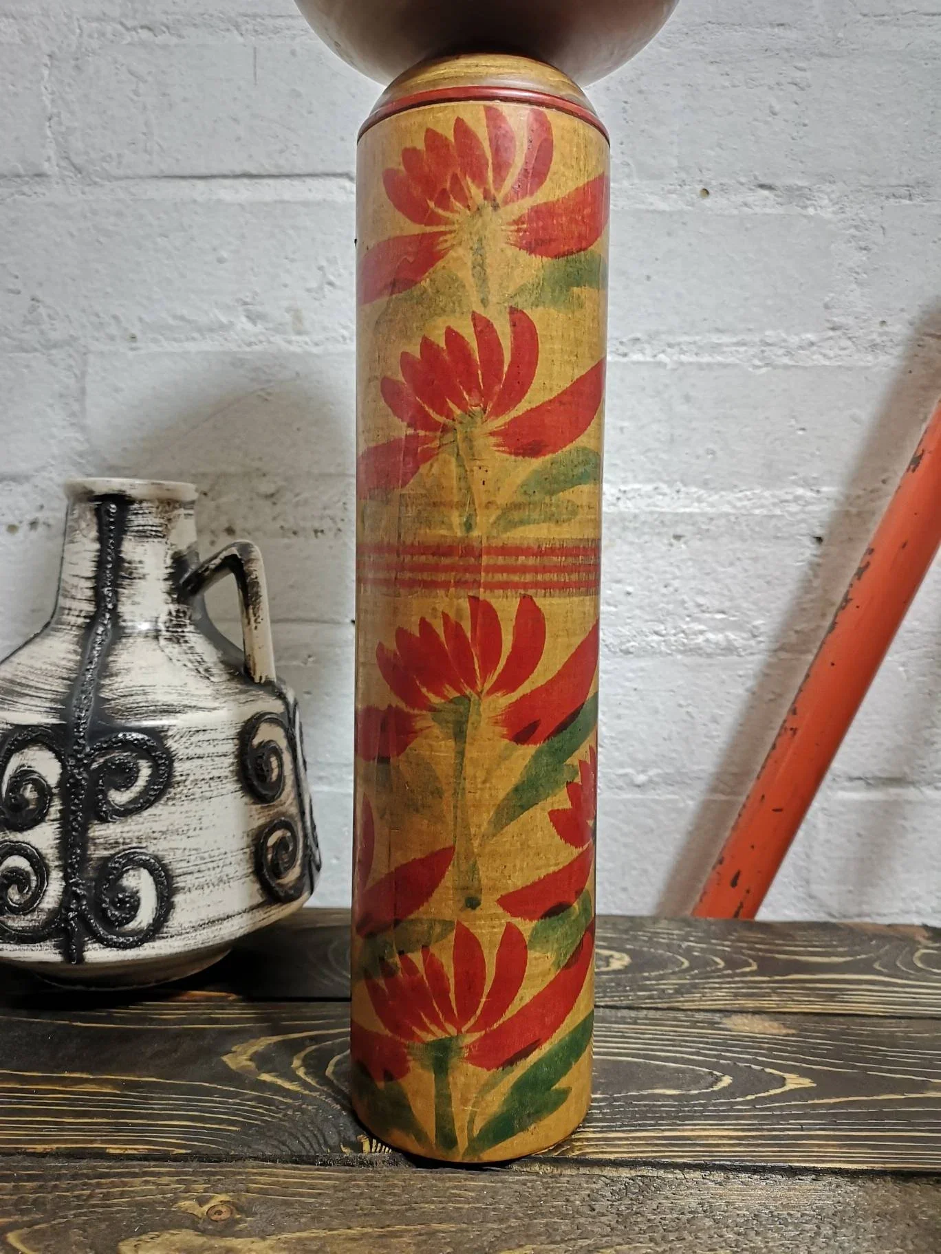 Large Vintage Japanese Yajiro Style Kokeshi Doll By Takeda Norio - Image 4