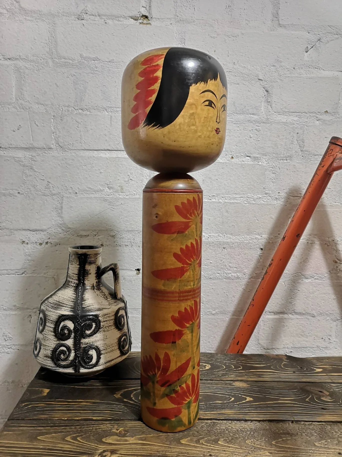Large Vintage Japanese Yajiro Style Kokeshi Doll By Takeda Norio - Image 5