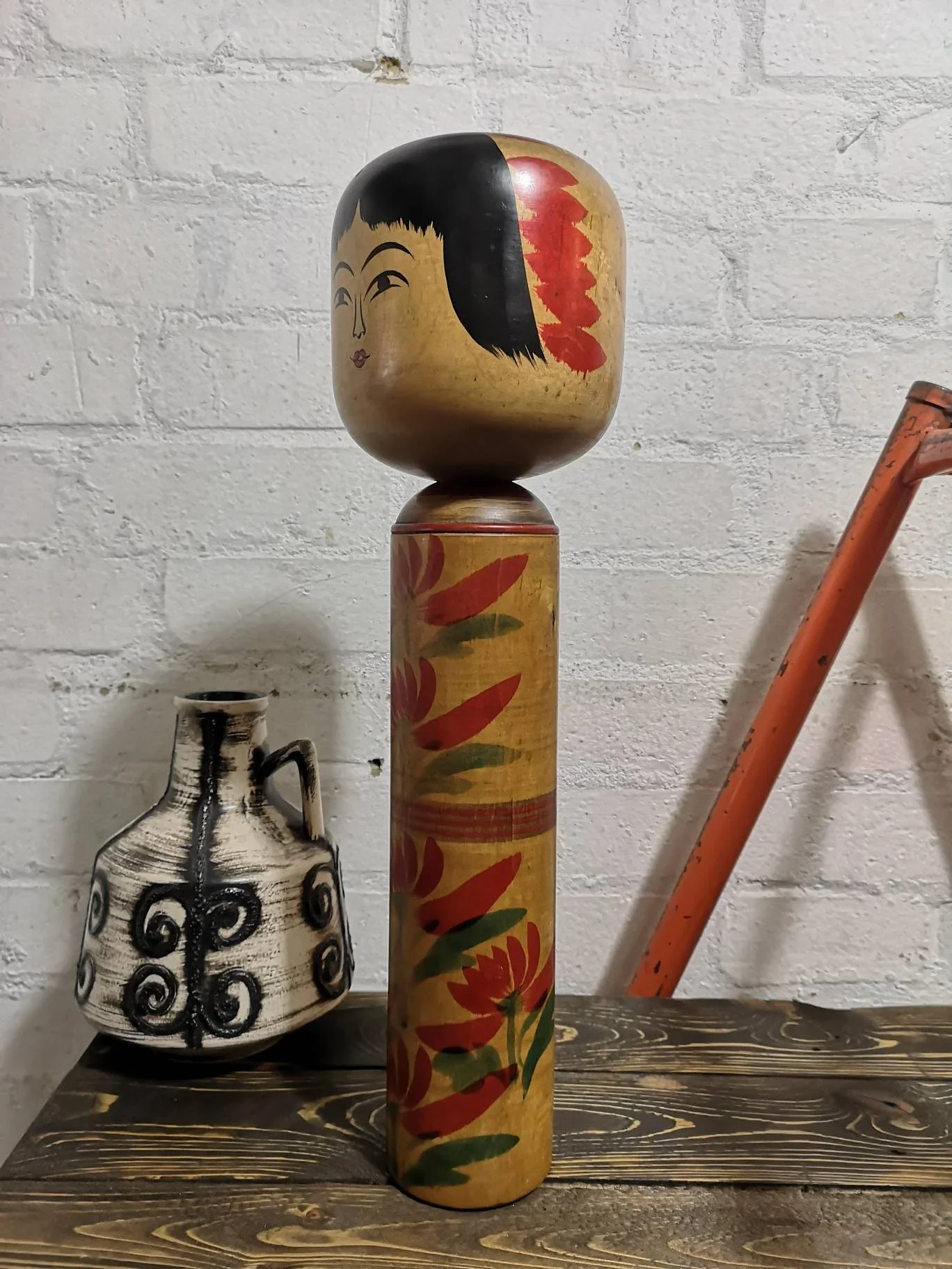 Large Vintage Japanese Yajiro Style Kokeshi Doll By Takeda Norio - Image 6