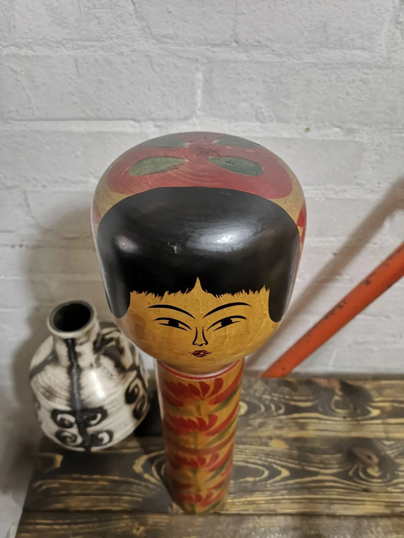 Large Vintage Japanese Yajiro Style Kokeshi Doll By Takeda Norio - Image 7