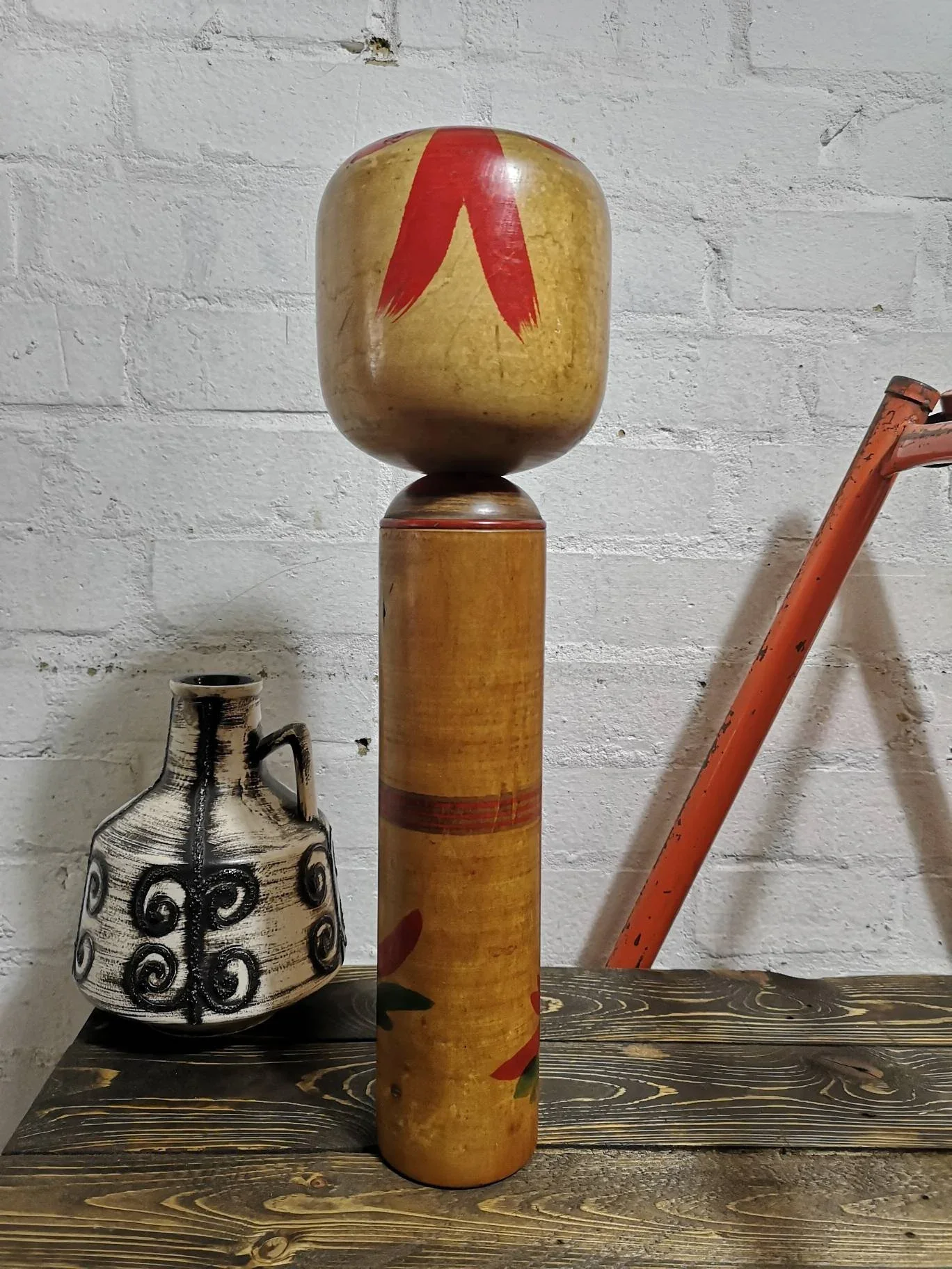 Large Vintage Japanese Yajiro Style Kokeshi Doll By Takeda Norio - Image 8