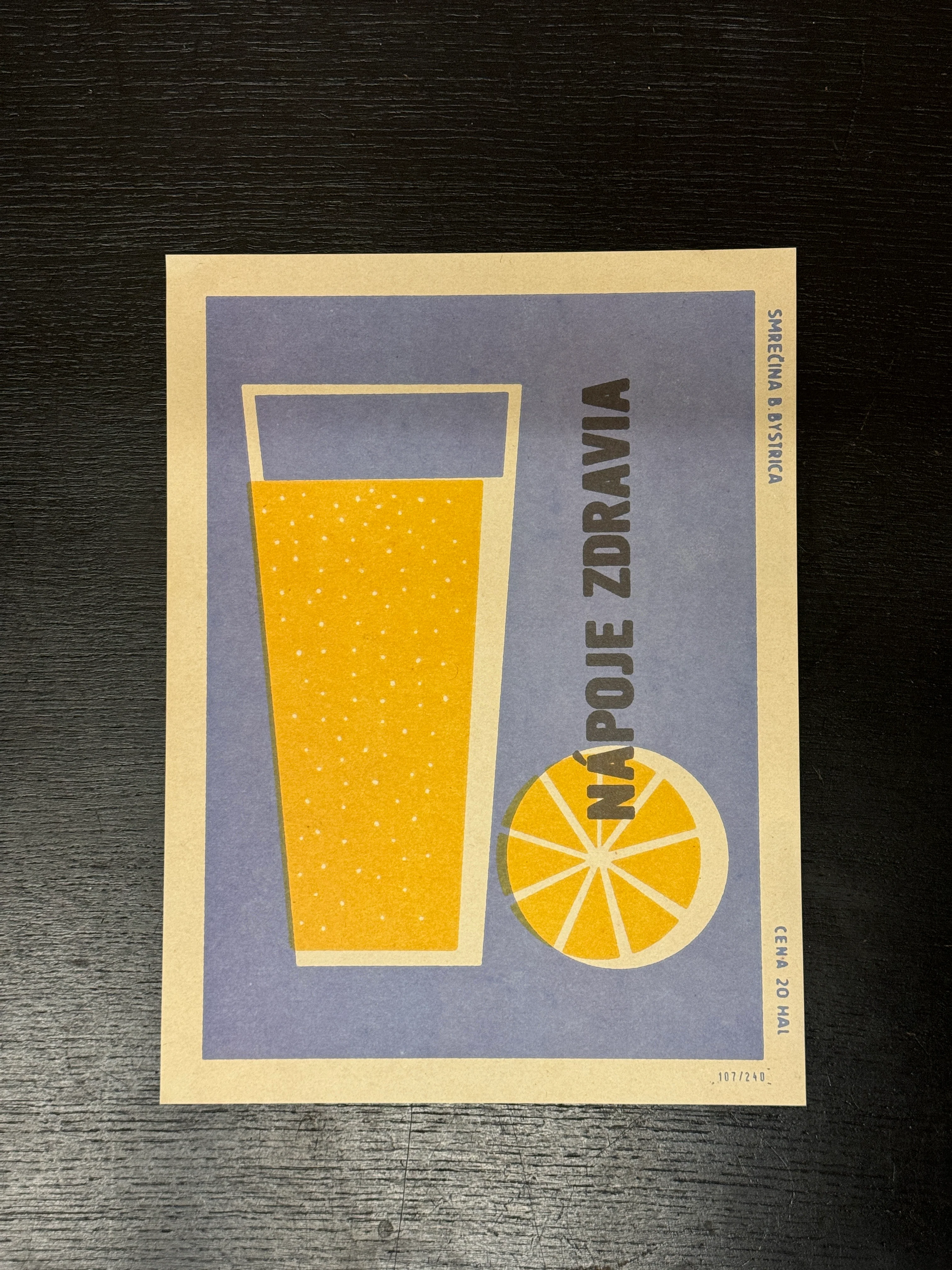 Limited Edition Czech Match Box Art Poster 107 of 240 Pocket Propaganda Drink Healthy Drinks
