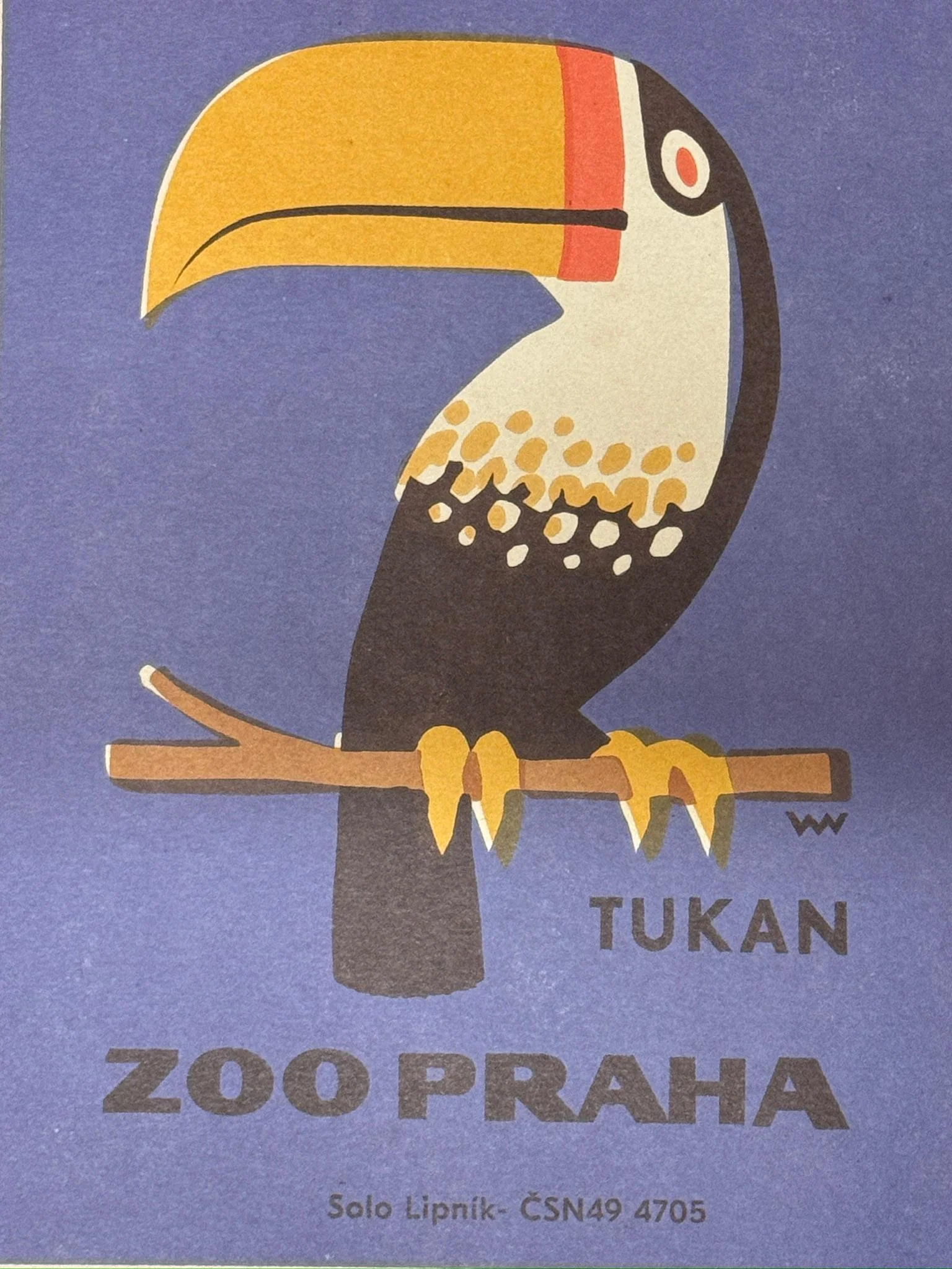 Limited Edition Czech Match Box Art Poster 173 of 240 Zoo Praha Toucan - Image 3