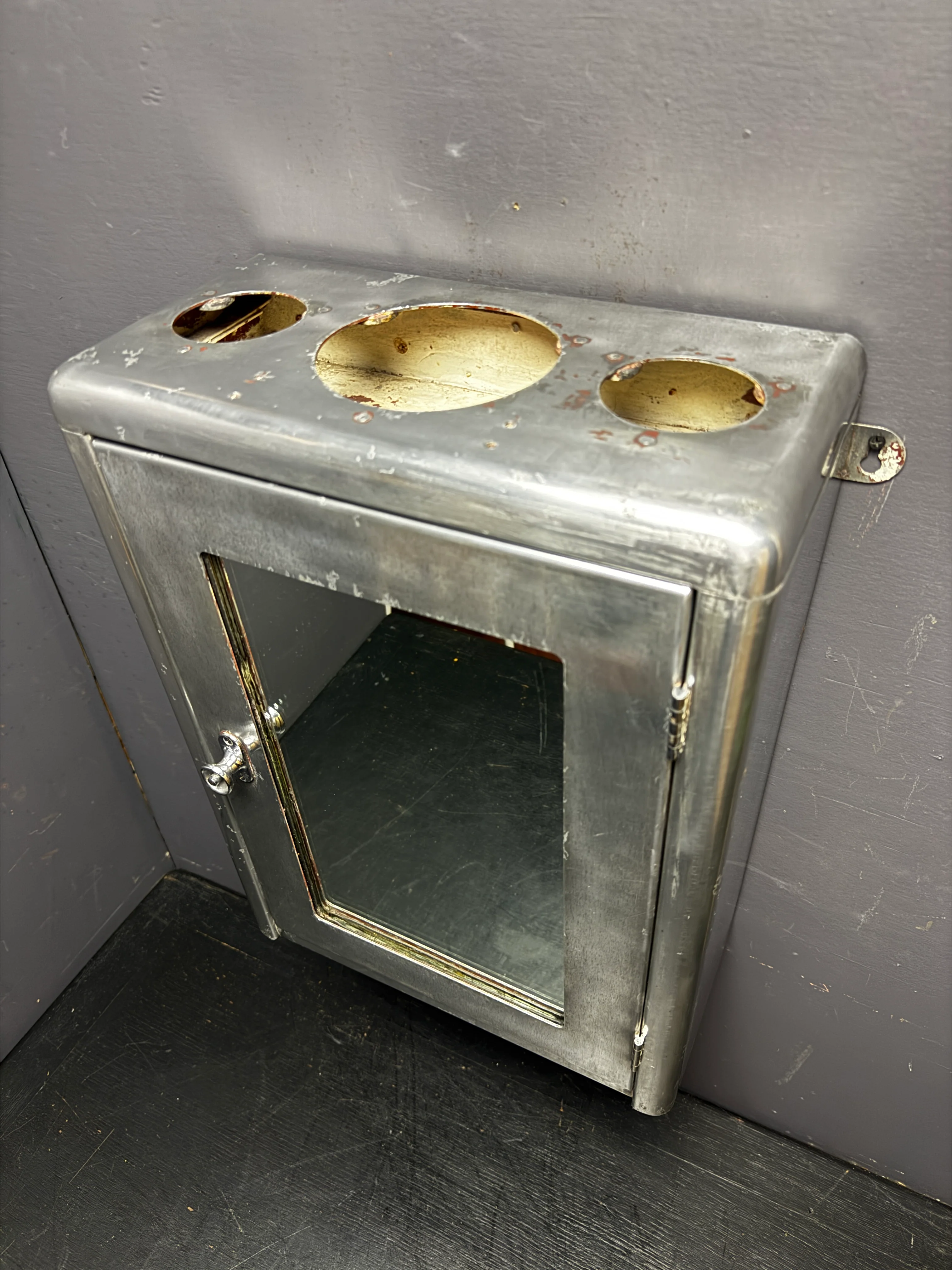 Mid 1900s Medical Or Barbers Wall Cabinet - Image 7