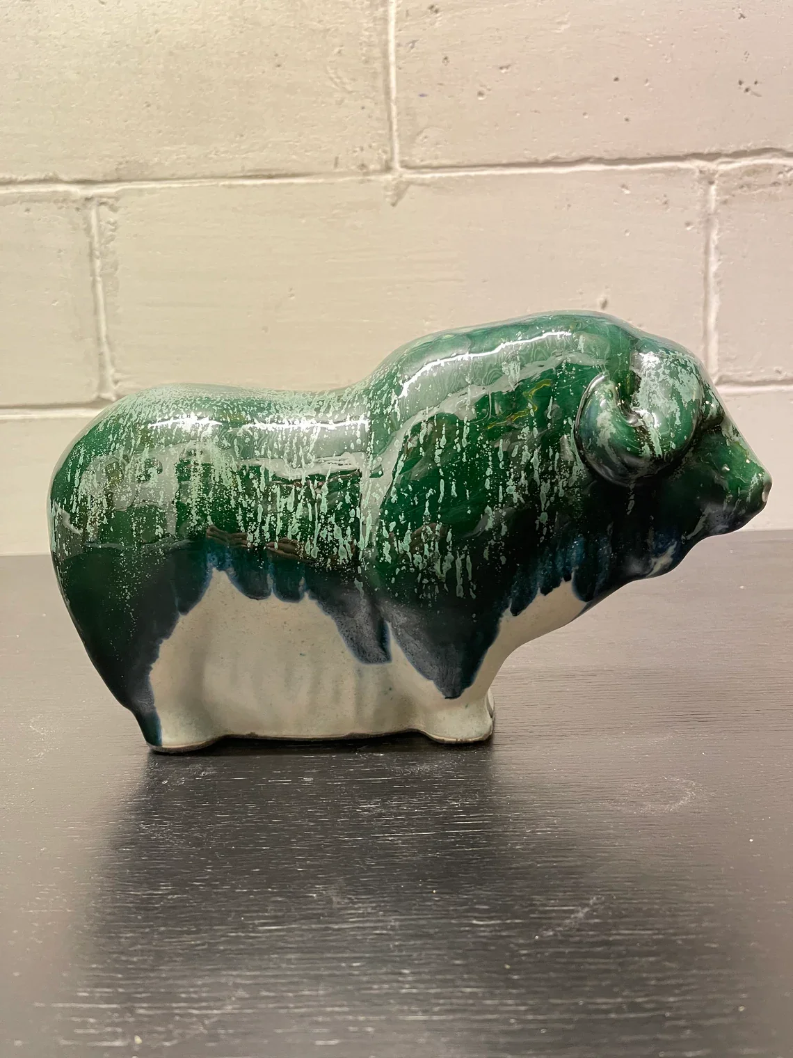 Otto Keramik Ceramic Buffalo West German Pottery Fat Lava - Image 5