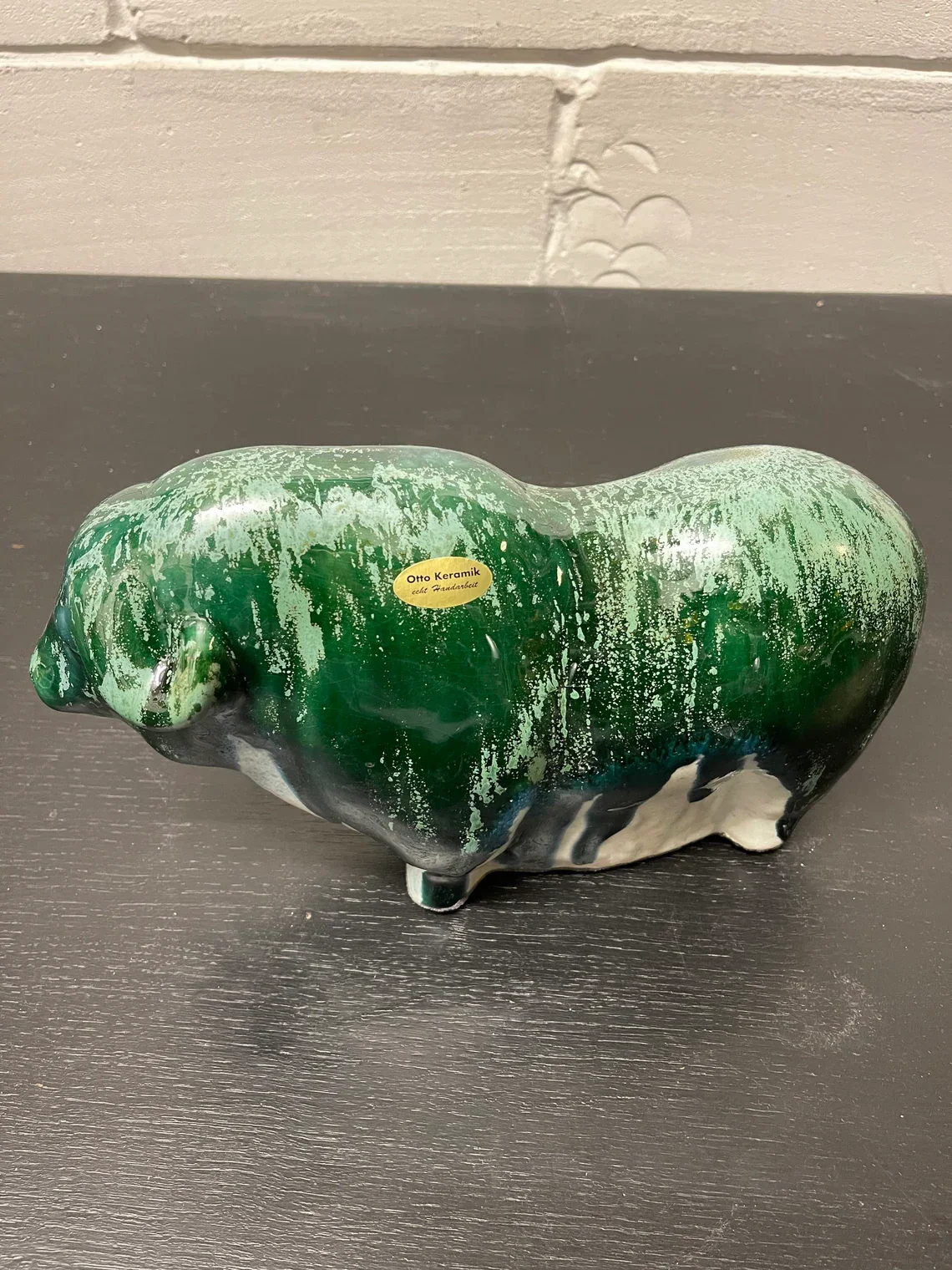Otto Keramik Ceramic Buffalo West German Pottery Fat Lava - Image 8
