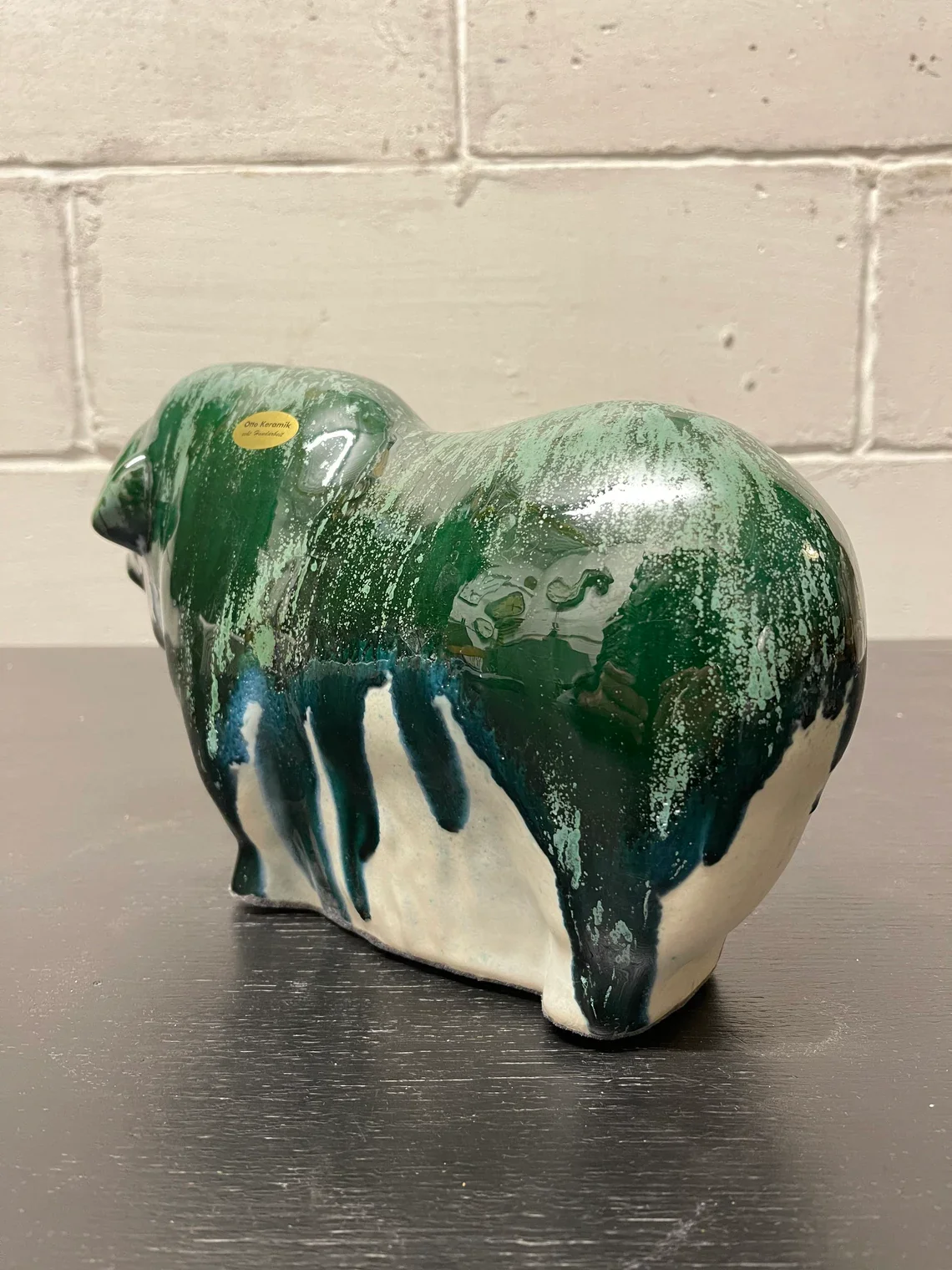 Otto Keramik Ceramic Buffalo West German Pottery Fat Lava - Image 9