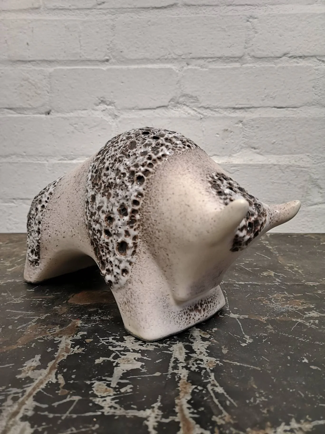 Otto Keramik Ceramic Bull West German Pottery Fat Lava - Image 5