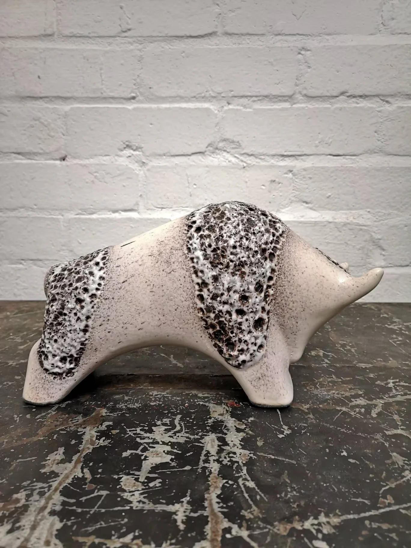 Otto Keramik Ceramic Bull West German Pottery Fat Lava - Image 6