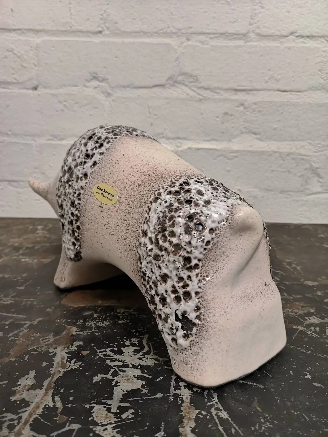 Otto Keramik Ceramic Bull West German Pottery Fat Lava - Image 7
