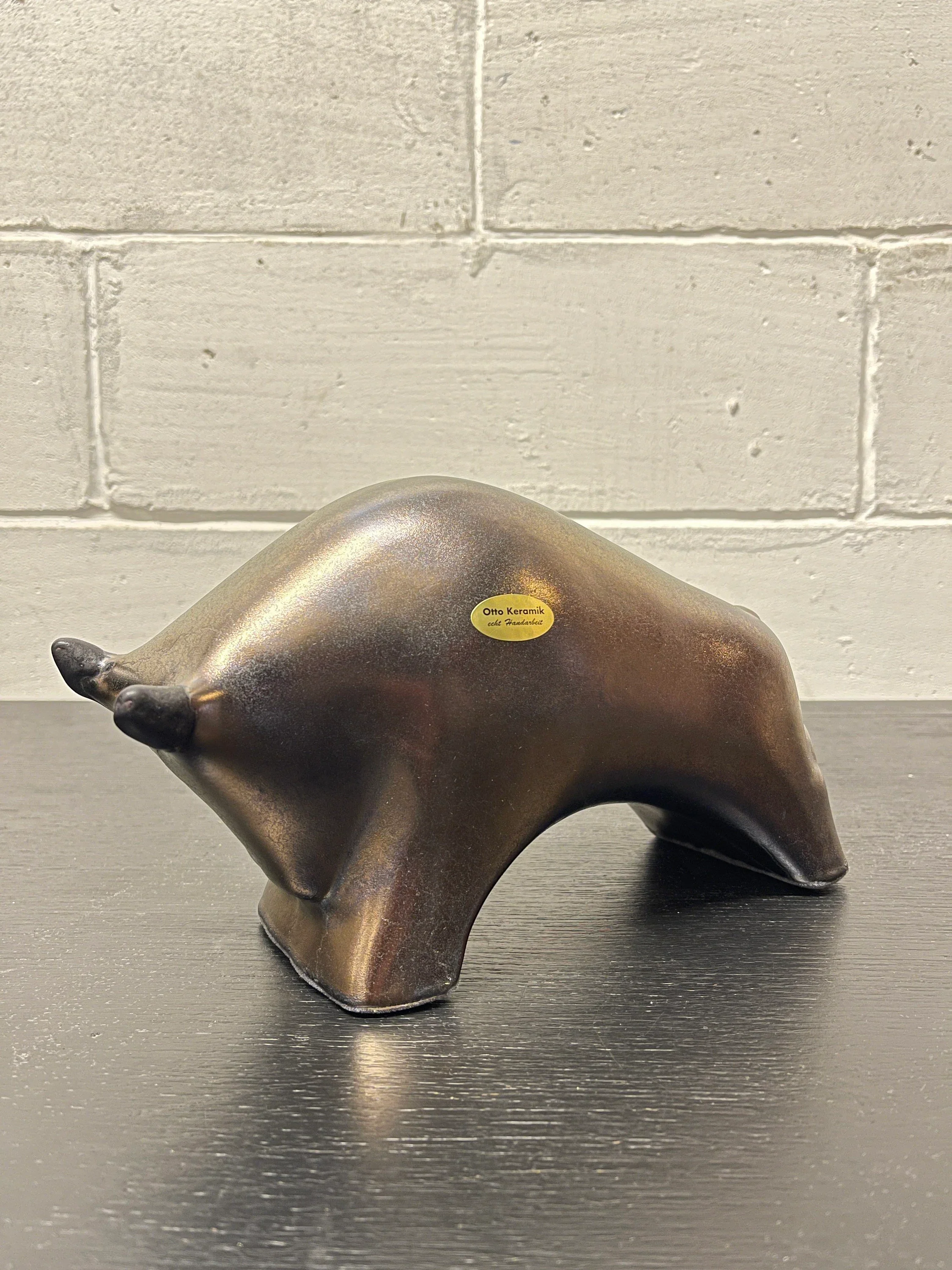 Otto Keramik Ceramic Bull West German Pottery Fat Lava - Image 2