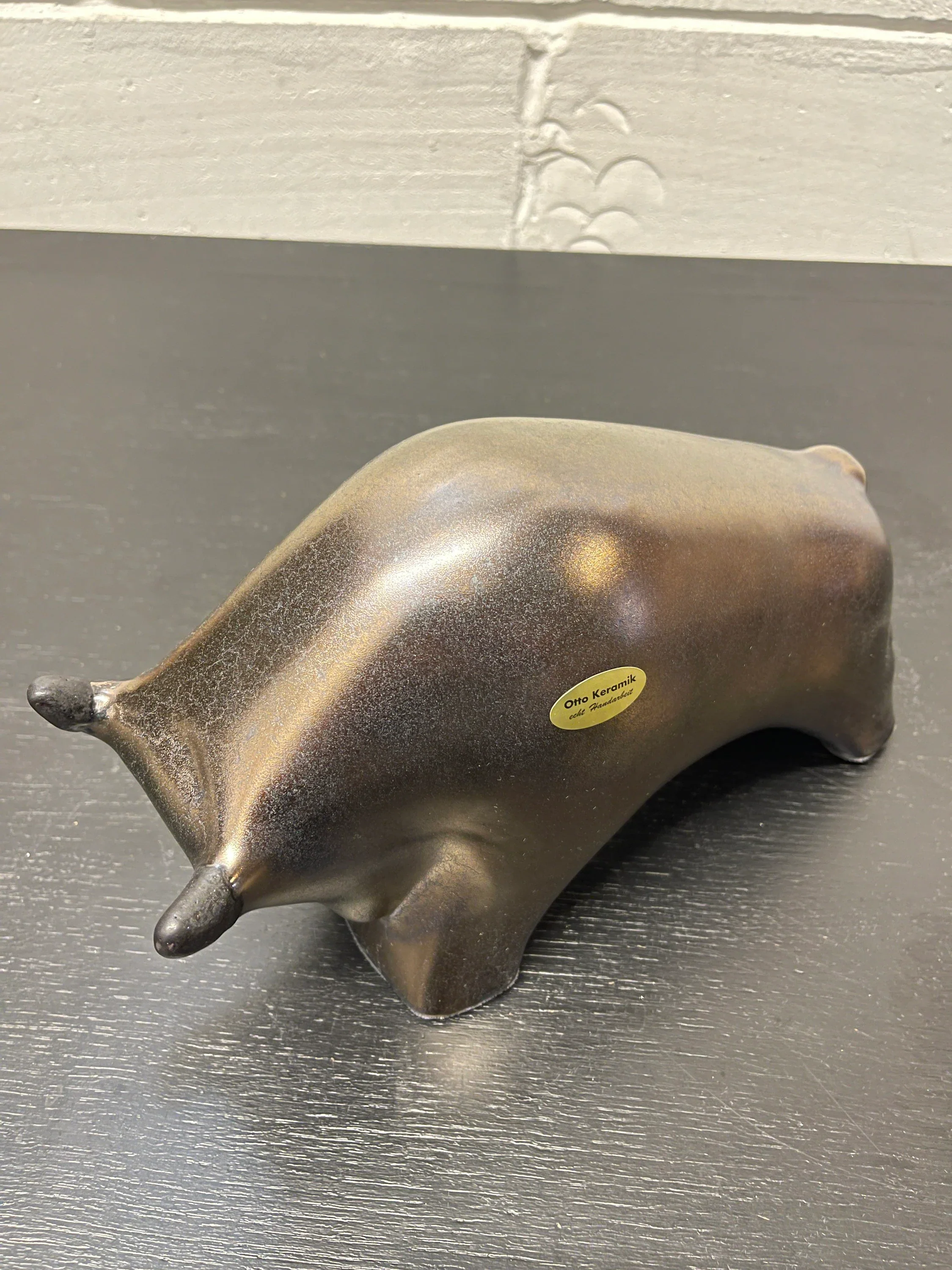 Otto Keramik Ceramic Bull West German Pottery Fat Lava - Image 8