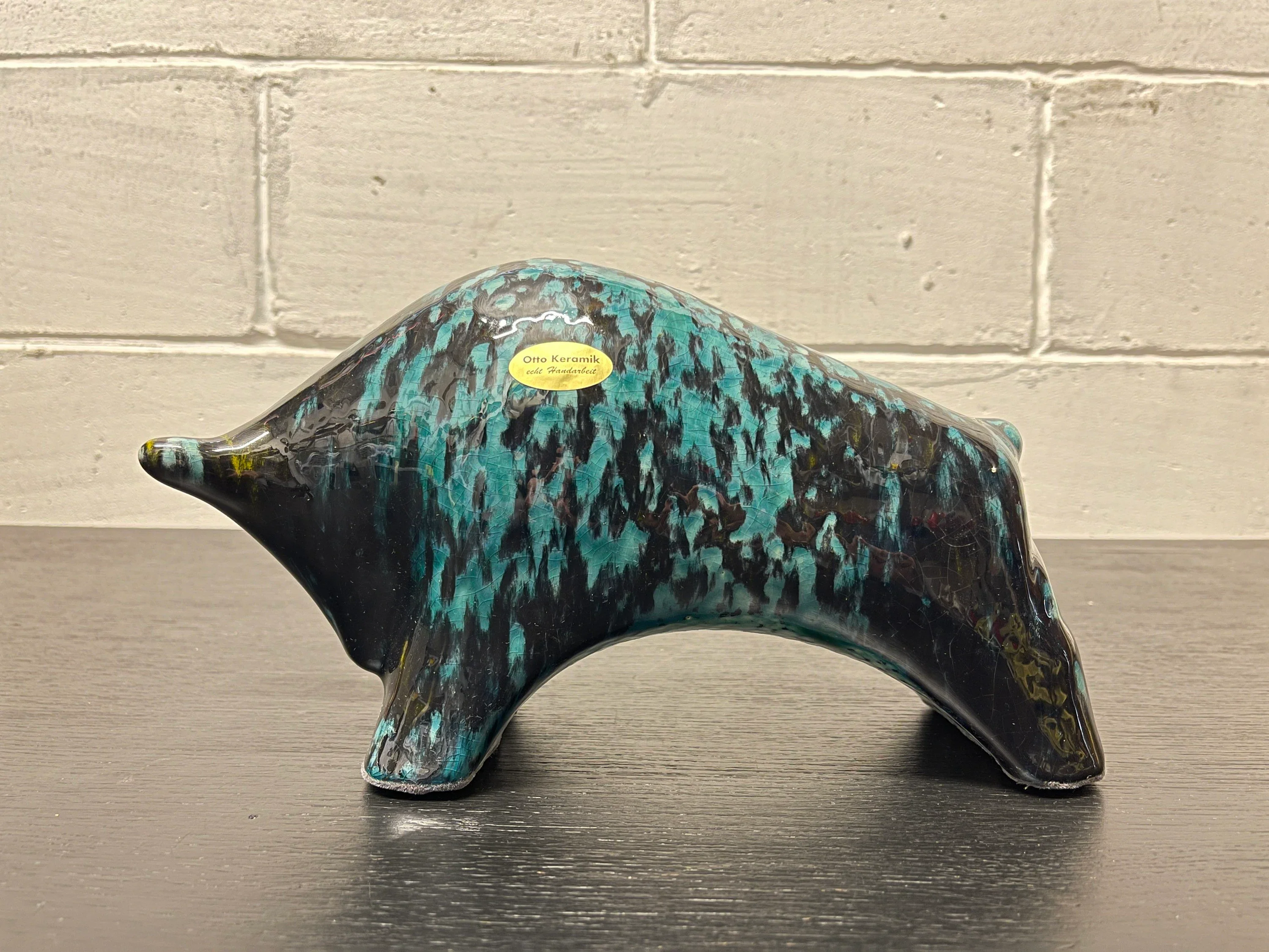 Otto Keramik Ceramic Bull West German Pottery Fat Lava - Image 3