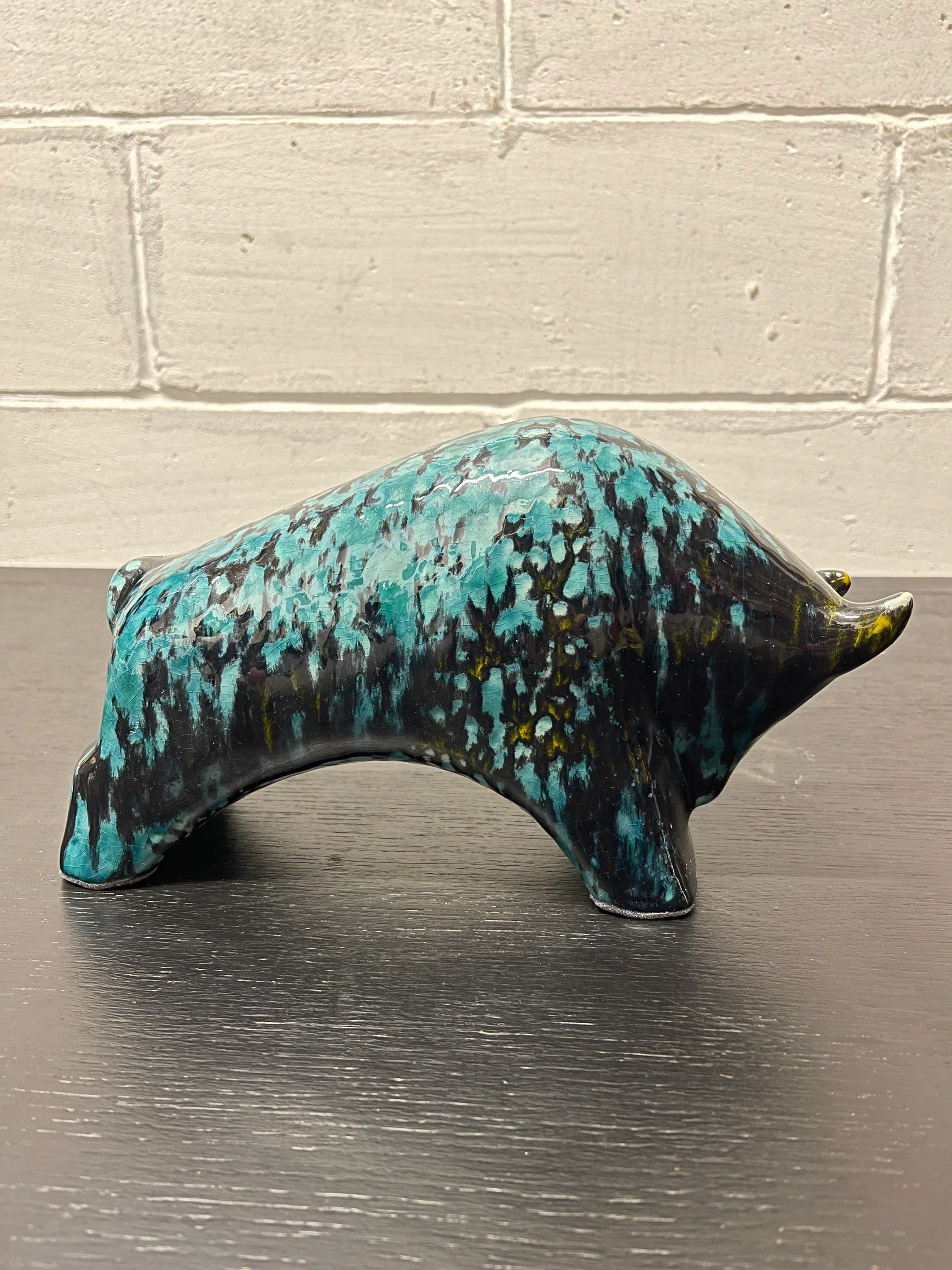 Otto Keramik Ceramic Bull West German Pottery Fat Lava - Image 5
