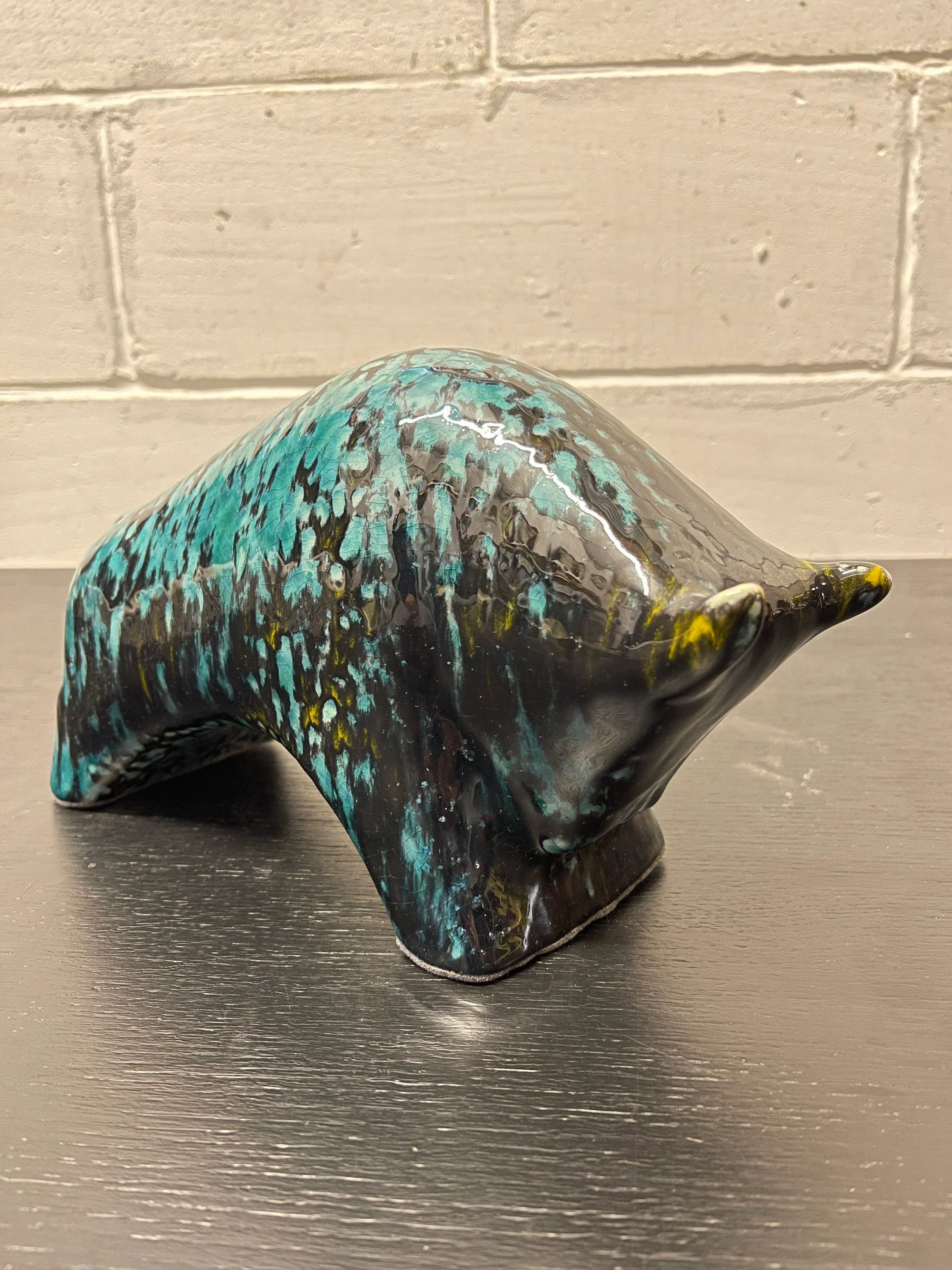 Otto Keramik Ceramic Bull West German Pottery Fat Lava - Image 6