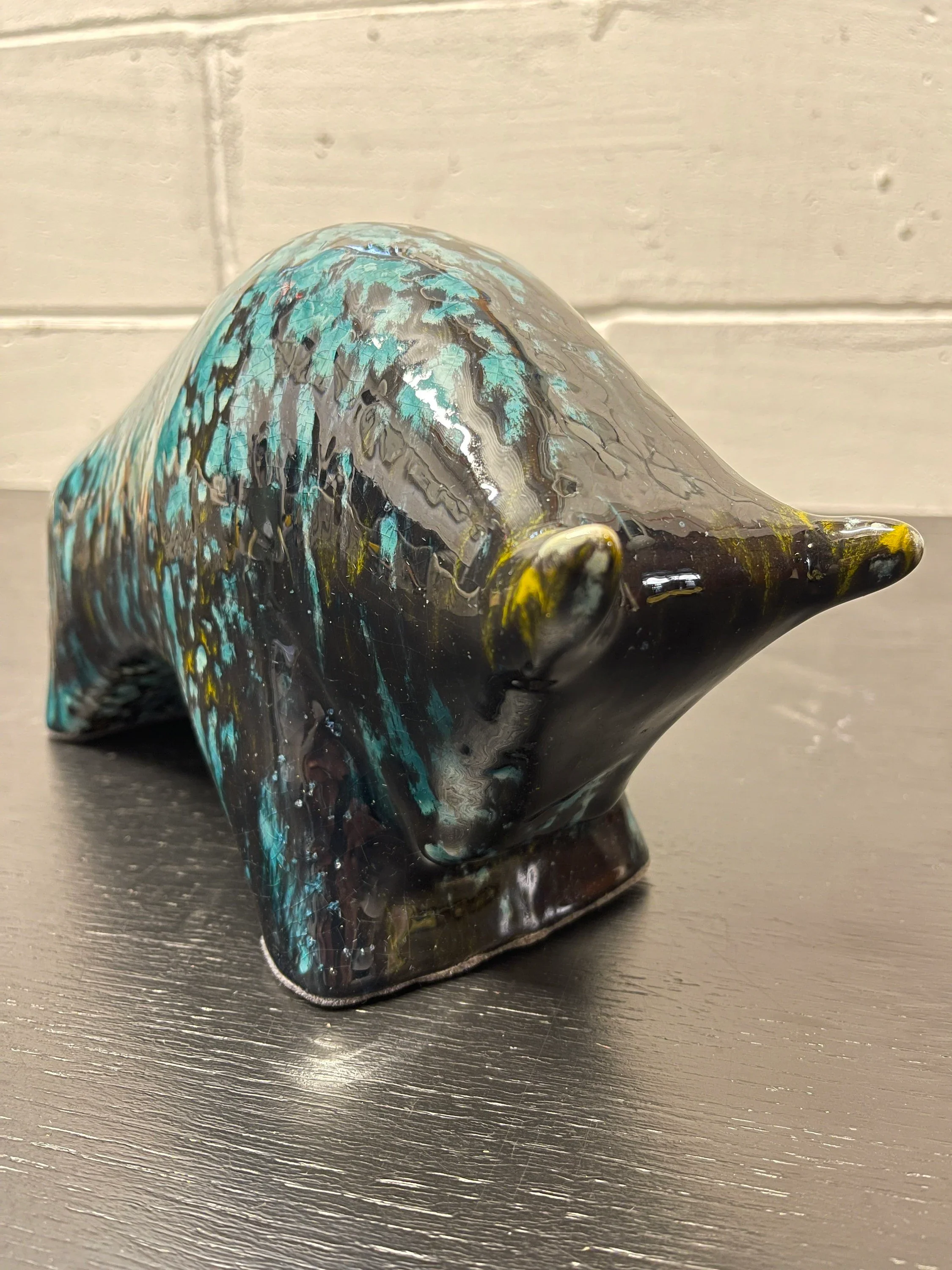 Otto Keramik Ceramic Bull West German Pottery Fat Lava - Image 7