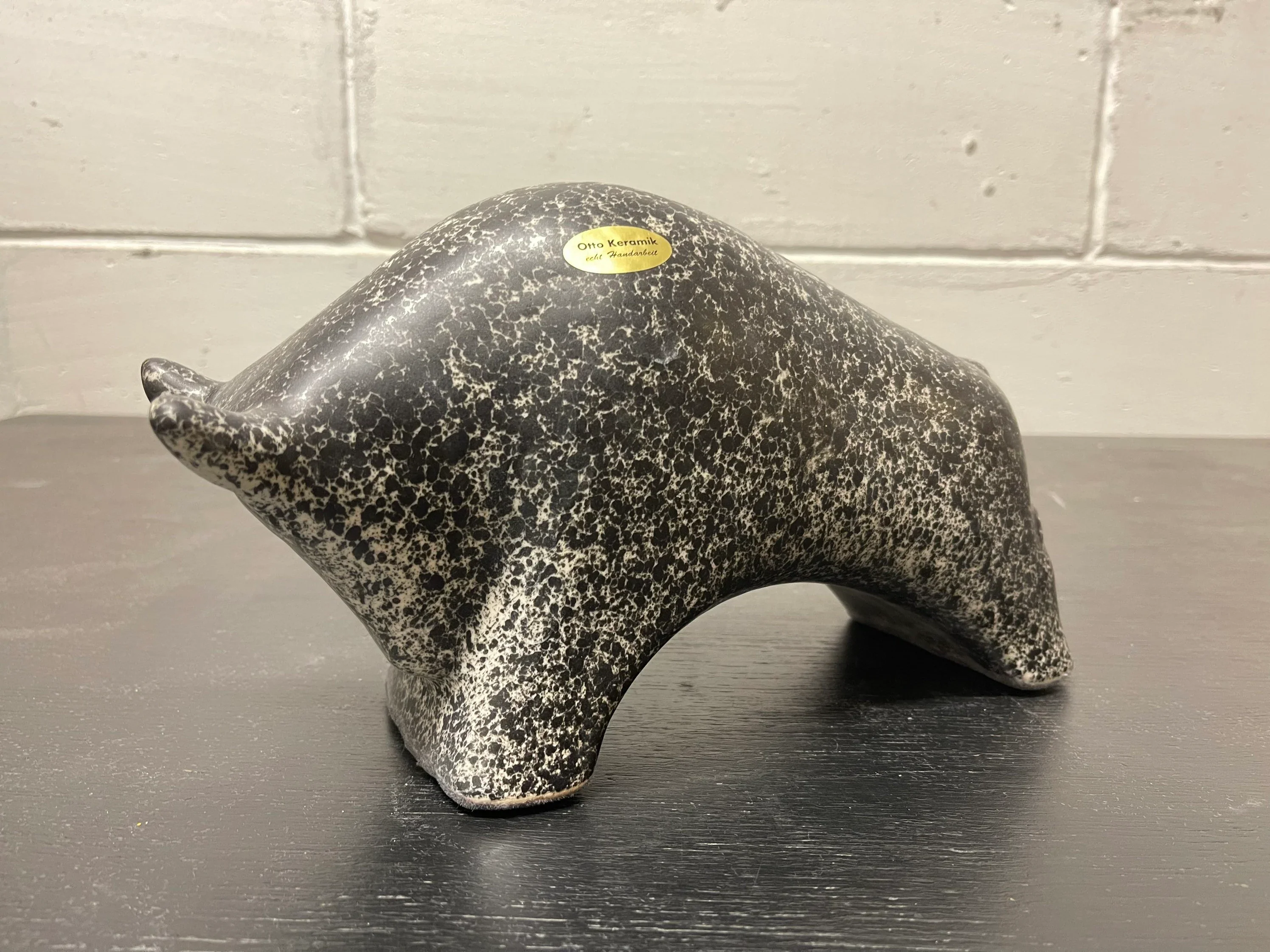Otto Keramik Ceramic Bull West German Pottery Fat Lava - Image 3