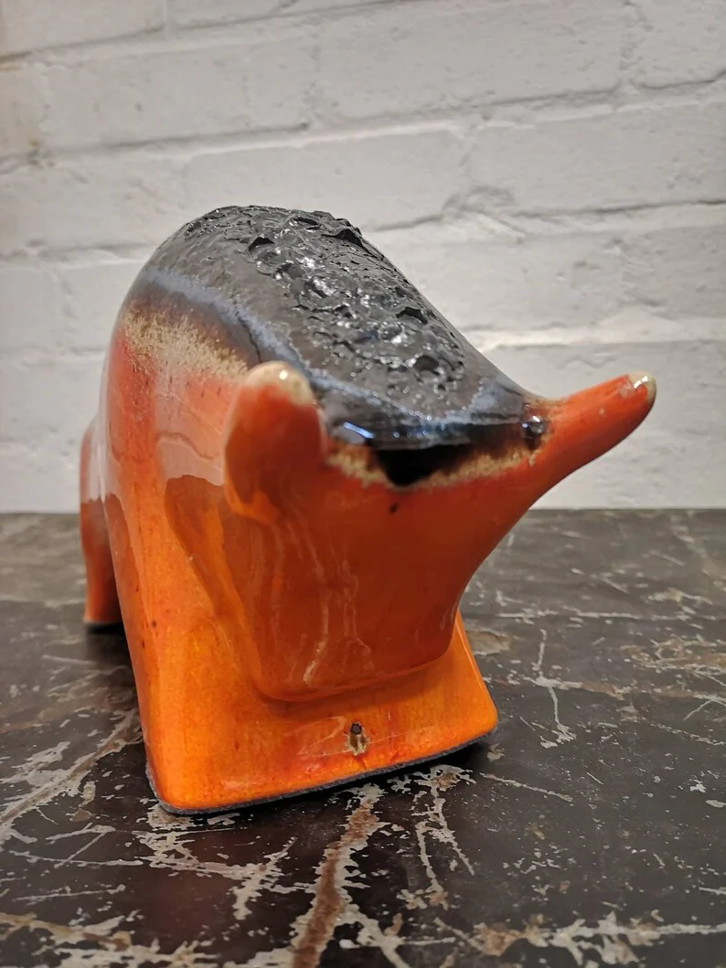 Otto Keramik Ceramic Bull West German Pottery Fat Lava - Image 5