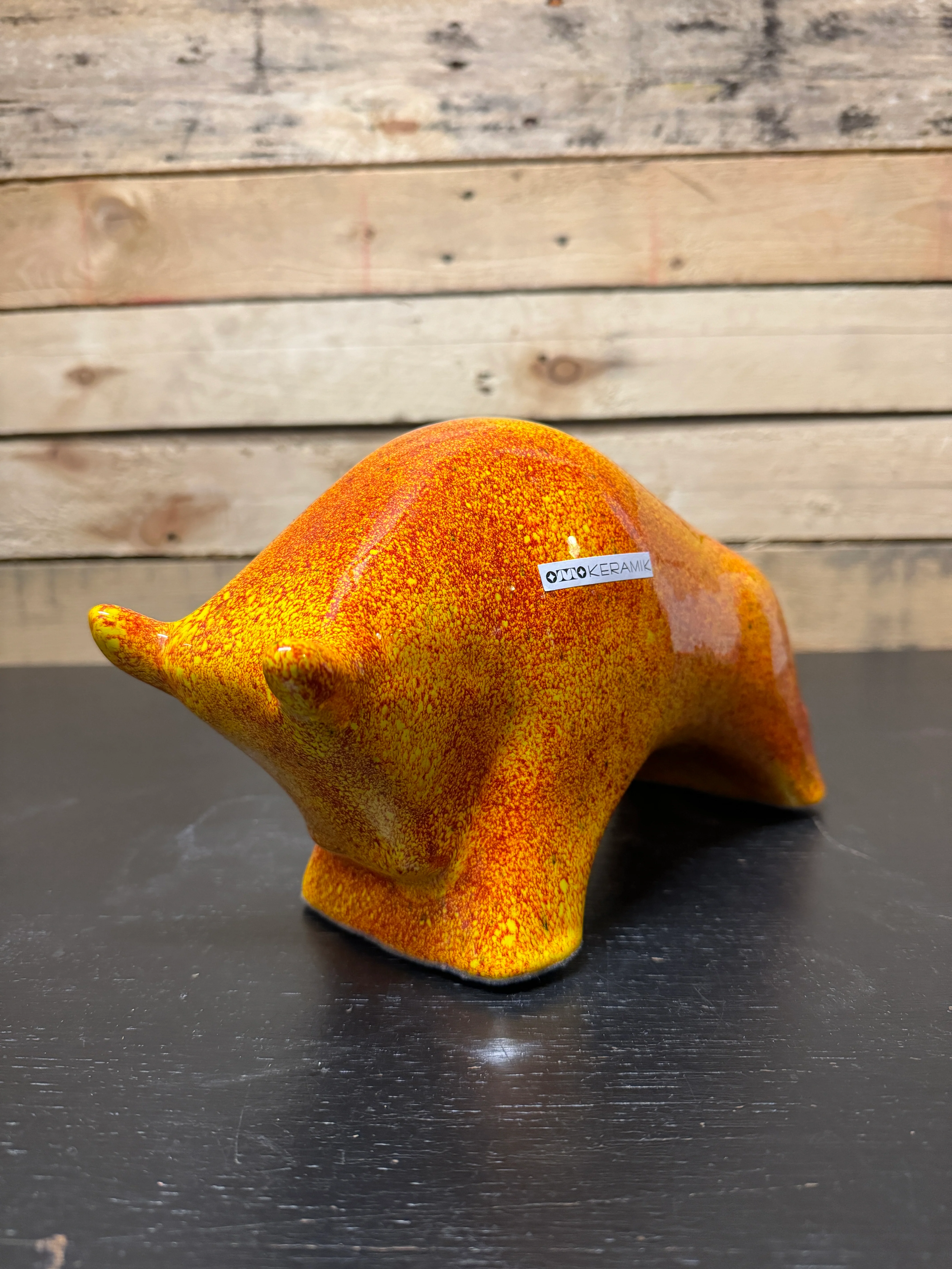 Otto Keramik Ceramic Bull West German Pottery Fat Lava - Image 2