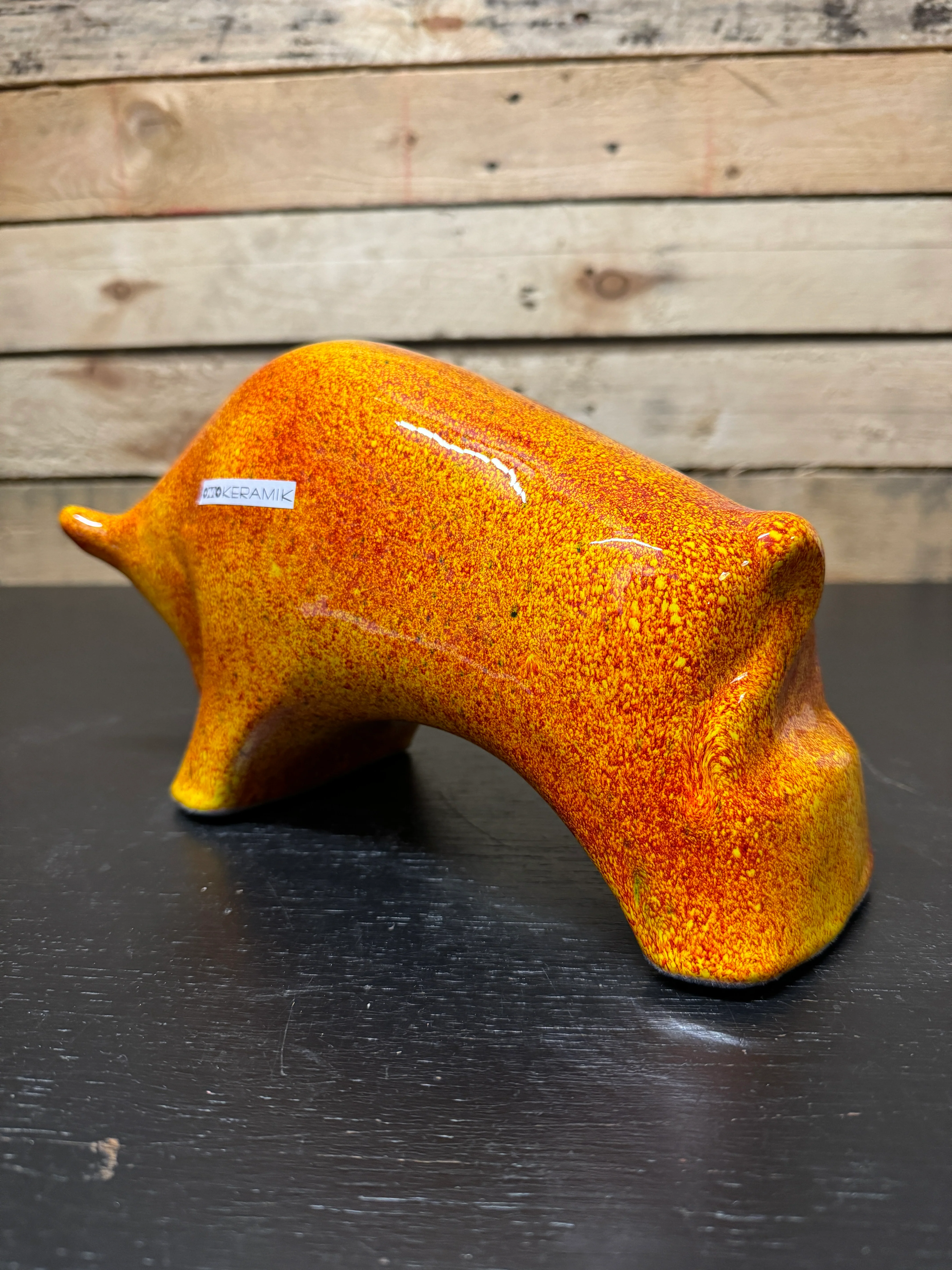 Otto Keramik Ceramic Bull West German Pottery Fat Lava - Image 9