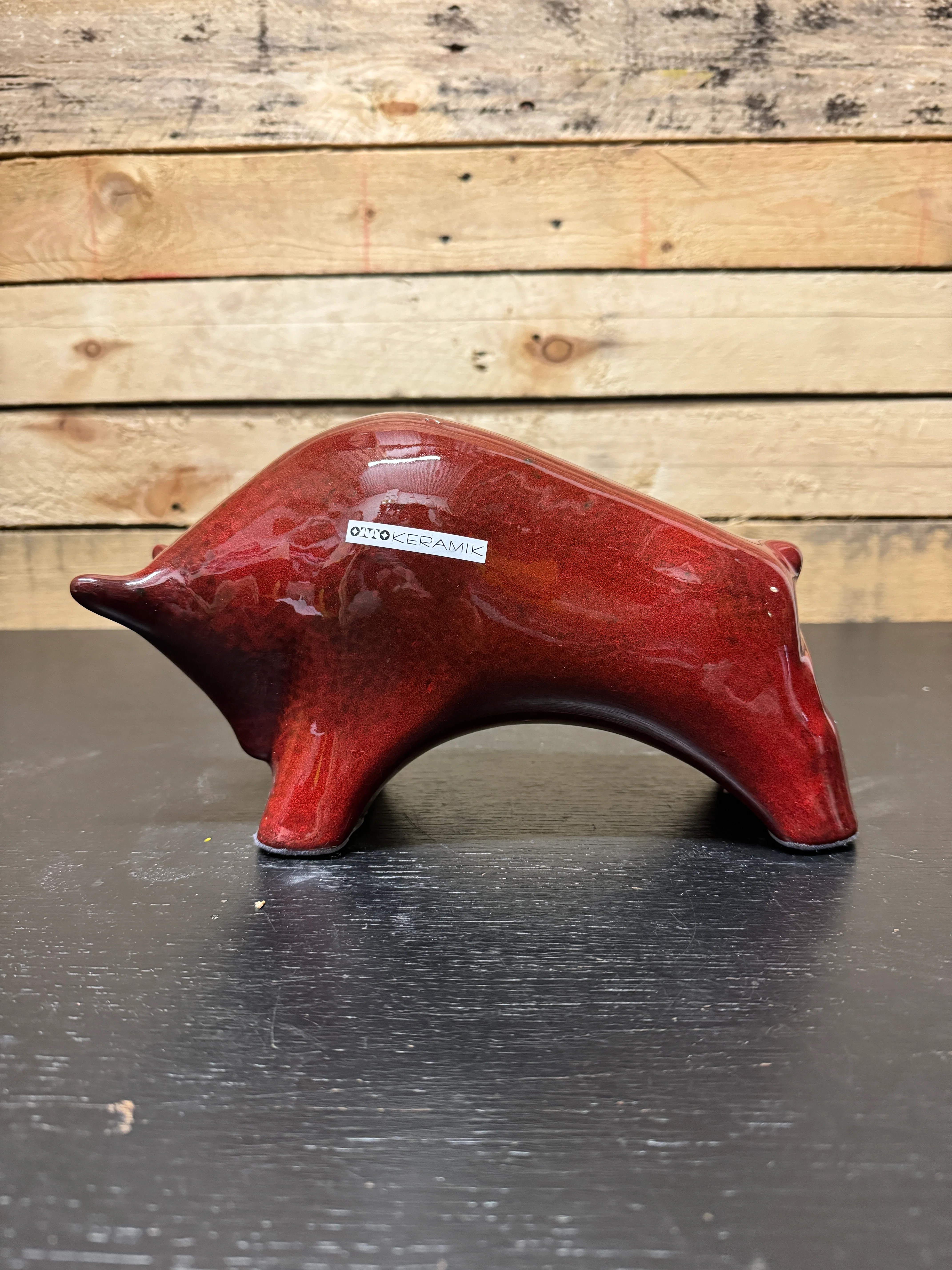 Otto Keramik Ceramic Bull West German Pottery Fat Lava