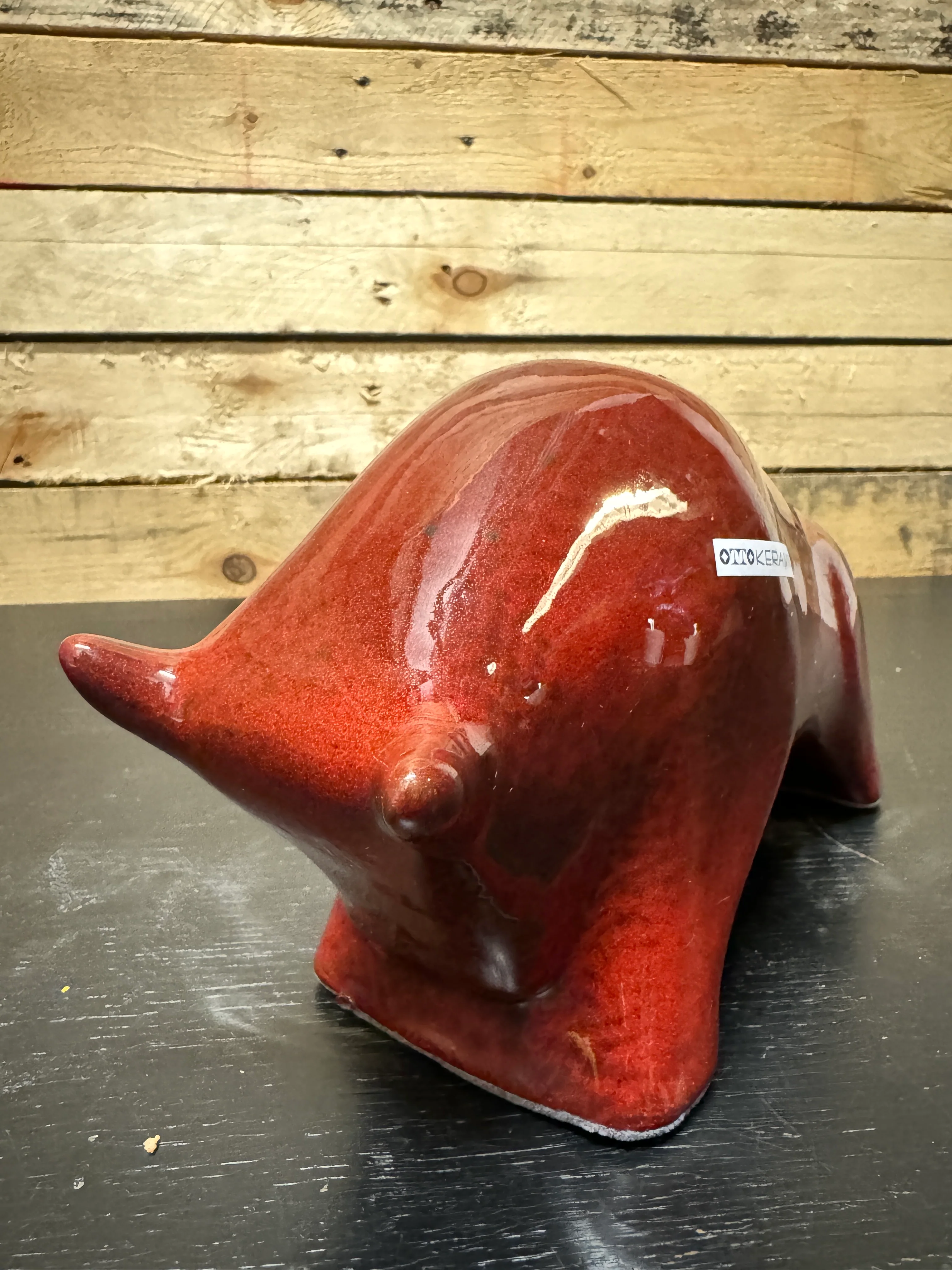 Otto Keramik Ceramic Bull West German Pottery Fat Lava - Image 3