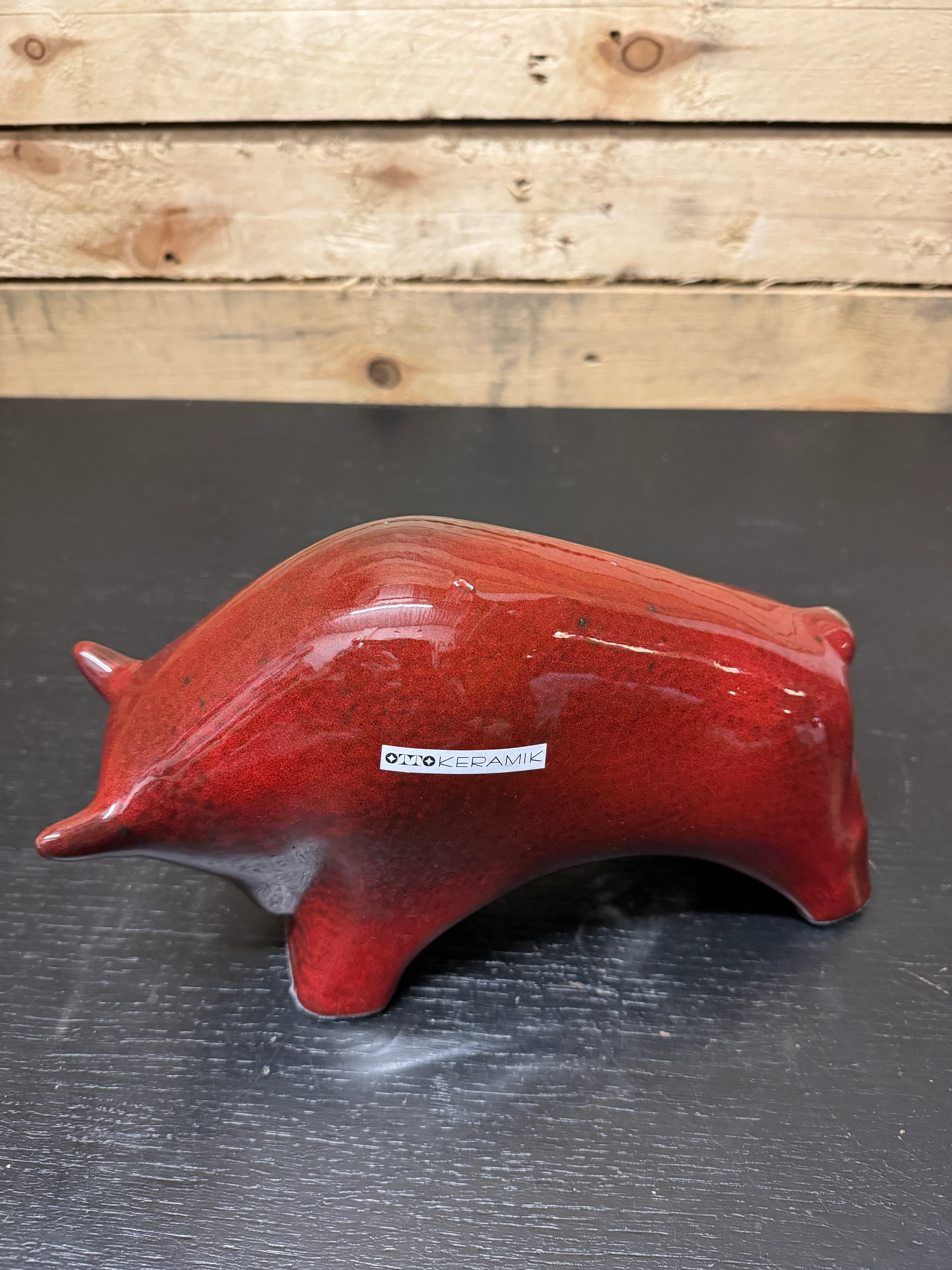 Otto Keramik Ceramic Bull West German Pottery Fat Lava - Image 8